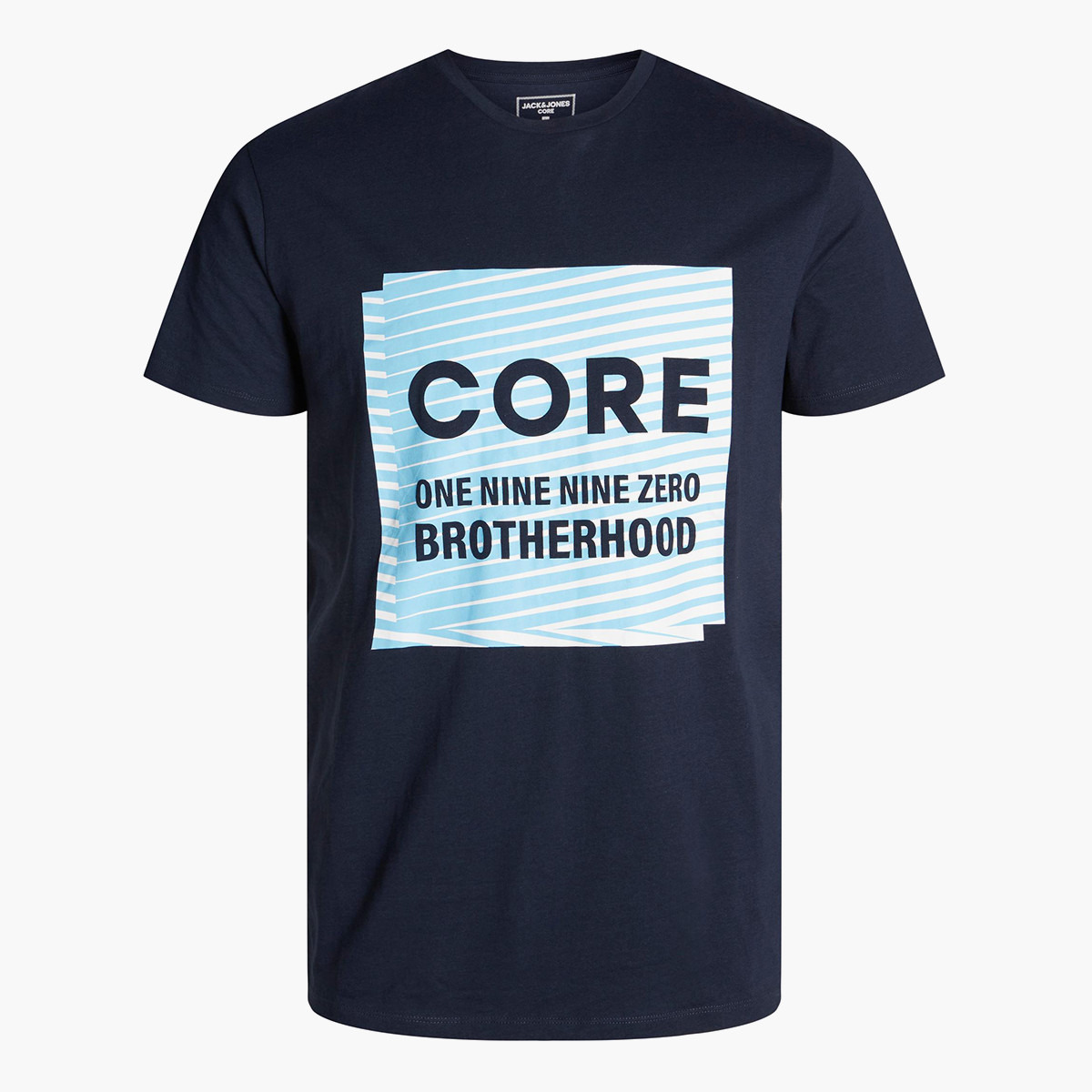 تي شيرت جاك آند جونز بأكمام قصيرة وياقة دائرية وطبعة أزرق كحلي للرجال-men-clothing-tshirtsandpolos-tshirts-image-3