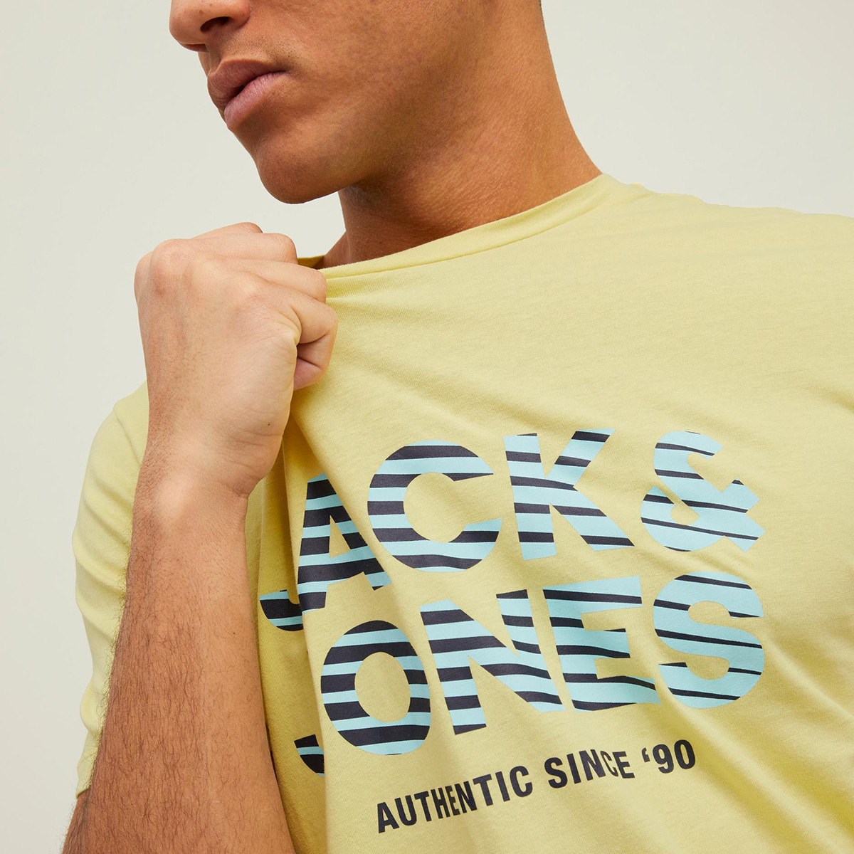 جاك اند جونز رجالي اصفر رقبة مستديرة أكمام قصيرة -men-clothing-tshirtsandpolos-tshirts-image-5