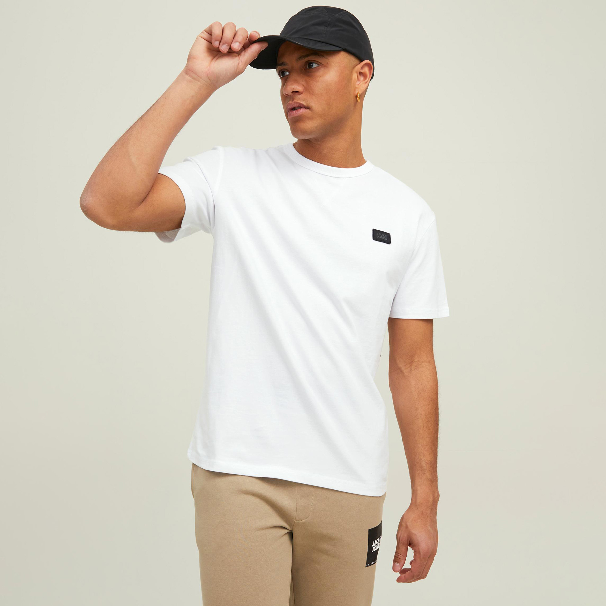 Jack & Jones Men White Solid Crew Neck Short Sleeves T-Shirt-men-clothing-tshirtsandpolos-tshirts-image-1