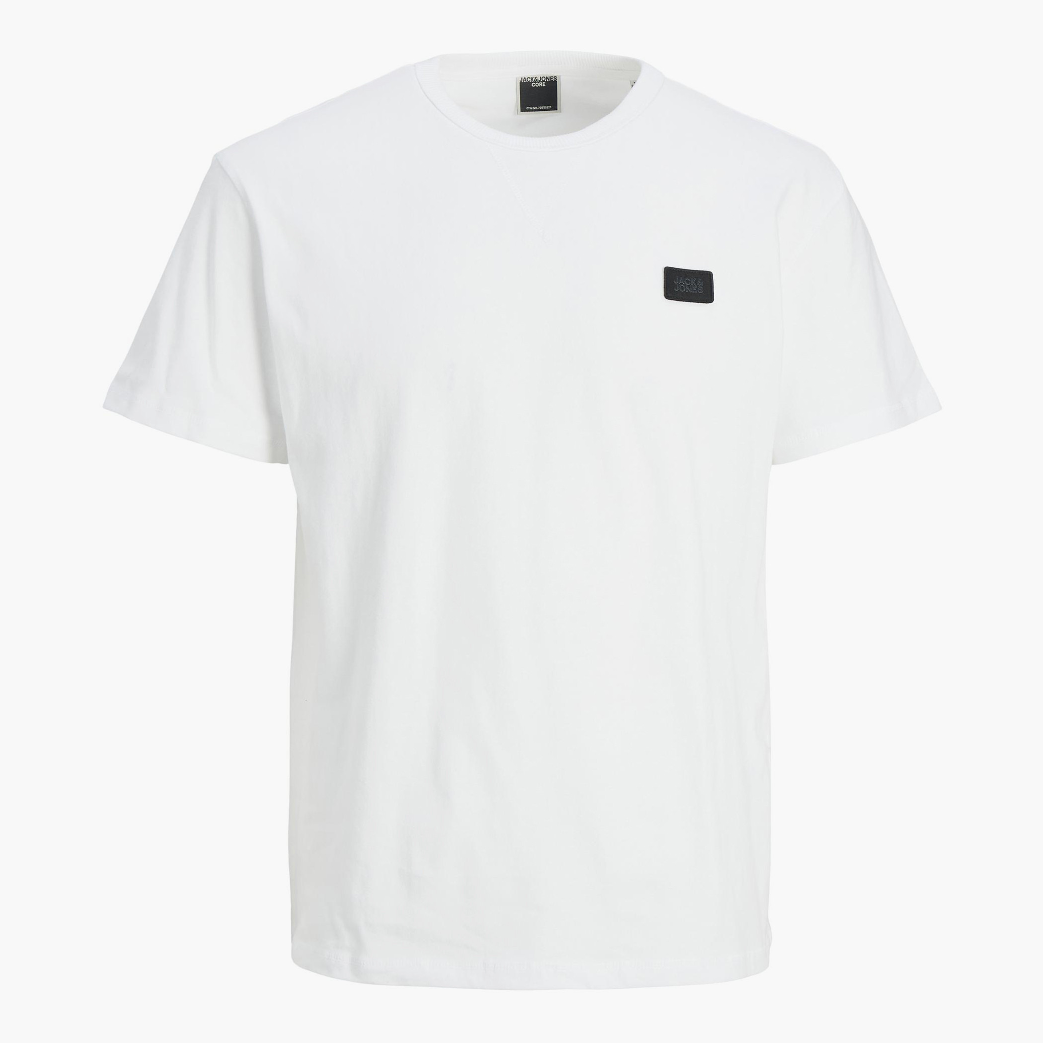 تيشيرت جاك آند جونز رجالي سادة بلون أبیض بياقة مستديرة وأكمام قصيرة-men-clothing-tshirtsandpolos-tshirts-image-3