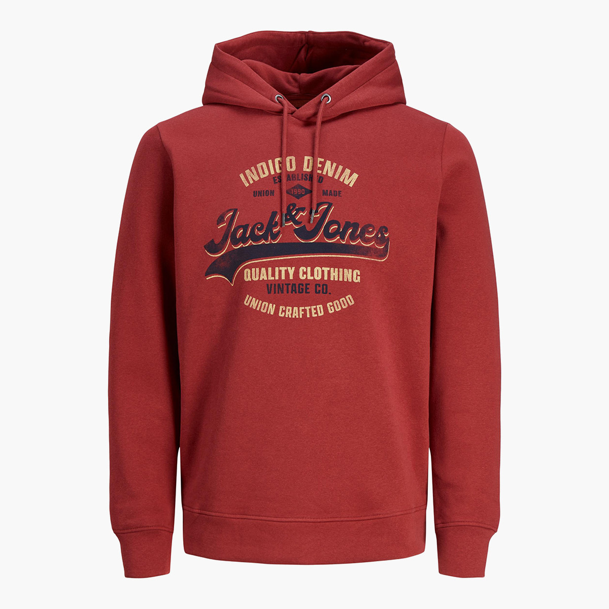 جاك آند جونز هودي بأكمام طويلة وطبعة حمراء للرجال-men-winterwear-hoodiesandsweatshirts-image-1