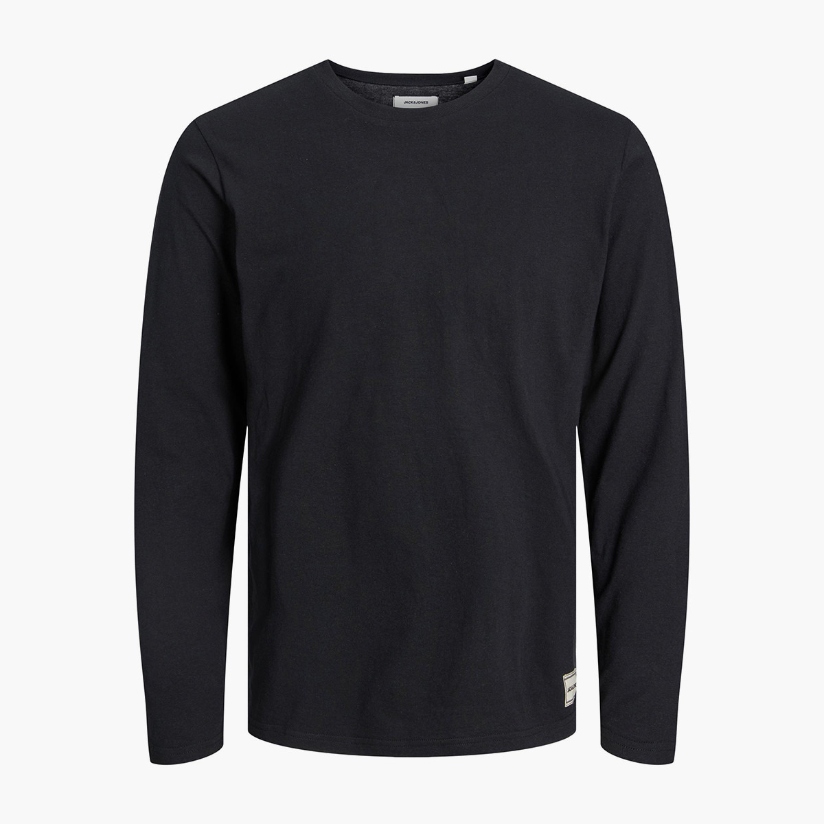 تي شيرت رجالي من جاك آند جونز بأكمام طويلة و ياقة مستديرة و سادة مع لون اسود-men-clothing-tshirtsandpolos-tshirts-image-1