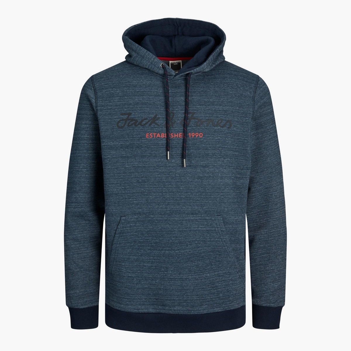 Jack & Jones Men Black Printed Kangaroo Pocket Hoodie-men-winterwear-hoodiesandsweatshirts-image-11
