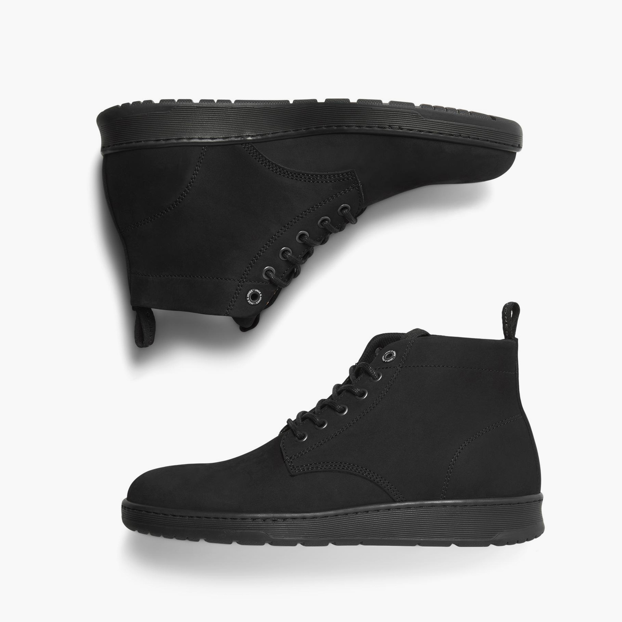 Jack & Jones Men Black Solid Nubuck Boots-men-shoes-boots-image-4