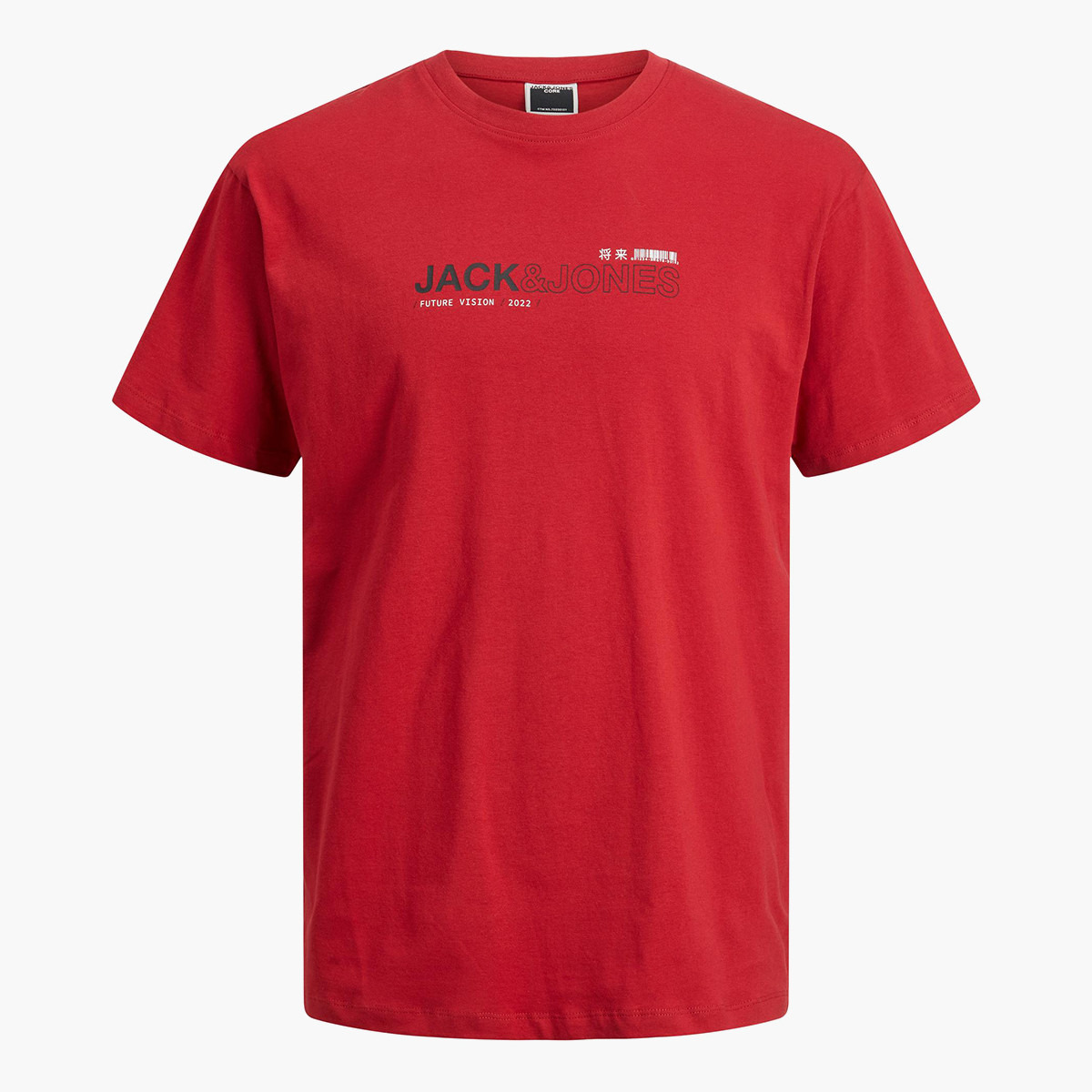 تي شيرت جاك آند جونز رجالي بأكمام قصيرة وياقة دائرية وشعار أحمر-men-clothing-tshirtsandpolos-tshirts-image-1