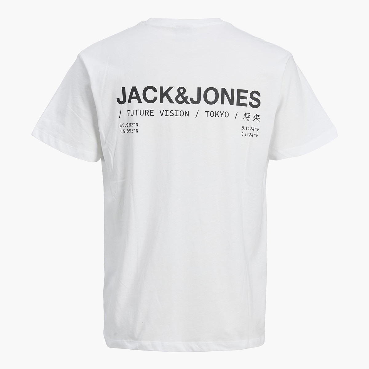 تي شيرت جاك آند جونز رجالي بياقة مستديرة وأكمام قصيرة وشعار أبيض-men-clothing-tshirtsandpolos-tshirts-image-3