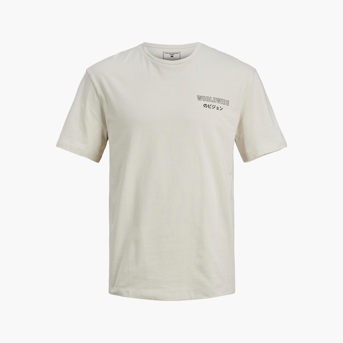 Jack & Jones Men Off White Printed Crew Neck Short Sleeves T-Shirt-men-clothing-tshirtsandpolos-tshirts-image-1