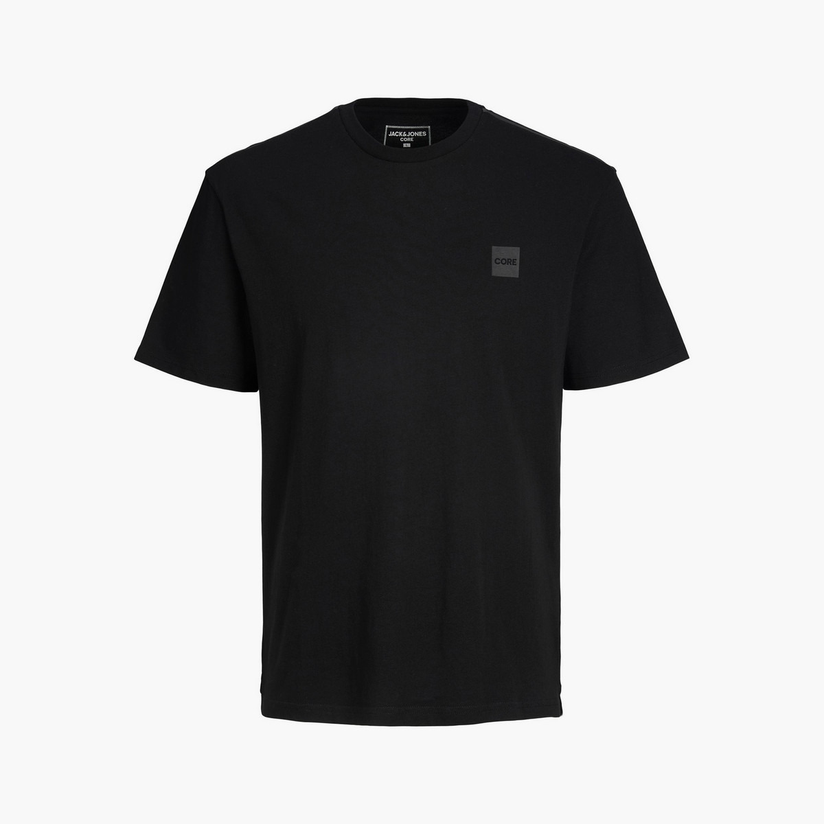 Jack & Jones Men Black Plain Crew Neck Short Sleeves T-Shirt-men-clothing-tshirtsandpolos-tshirts-image-1