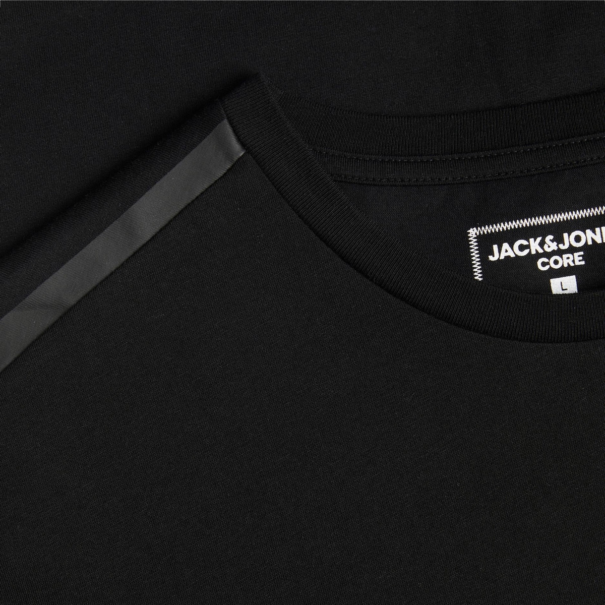 Jack & Jones Men Black Plain Crew Neck Short Sleeves T-Shirt-men-clothing-tshirtsandpolos-tshirts-image-3