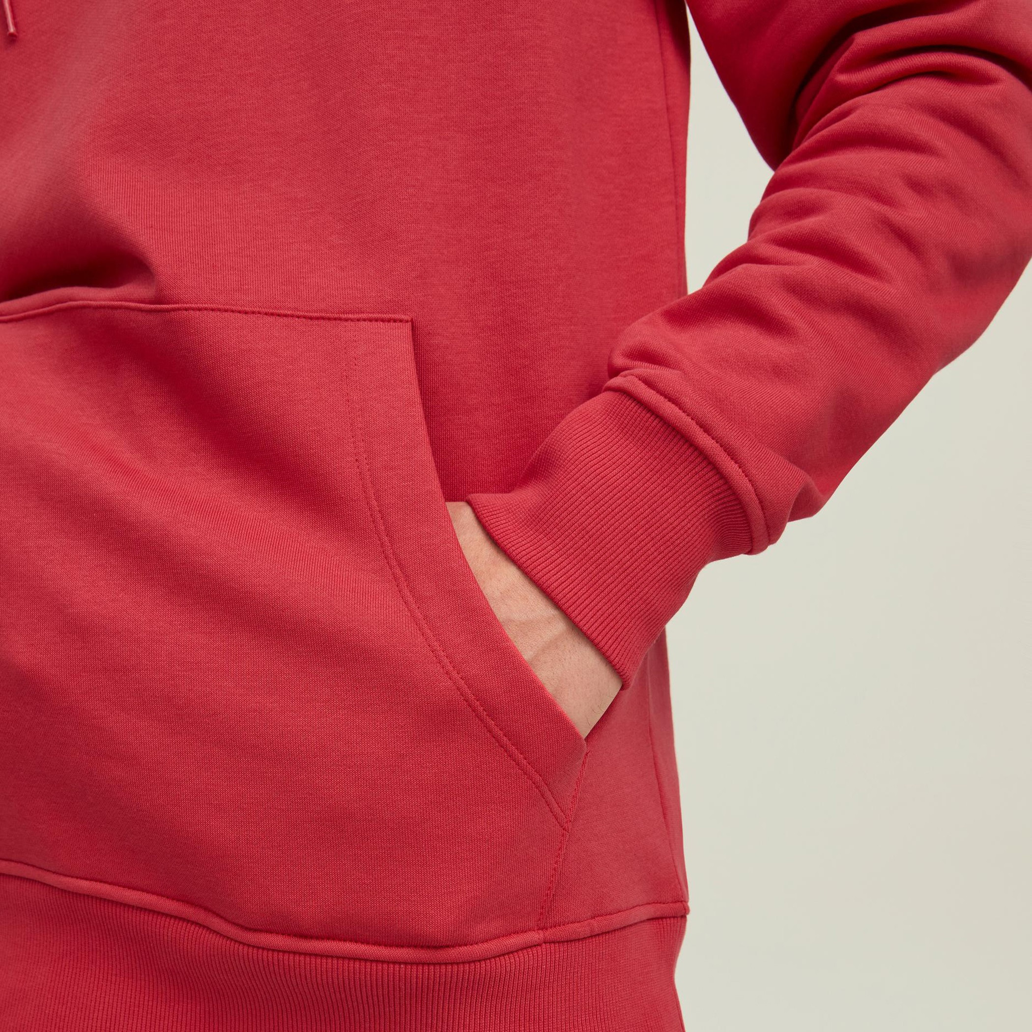Jack & Jones Men Red Printed Kangaroo Pocket Standard Fit Hoodie-men-winterwear-hoodiesandsweatshirts-image-5