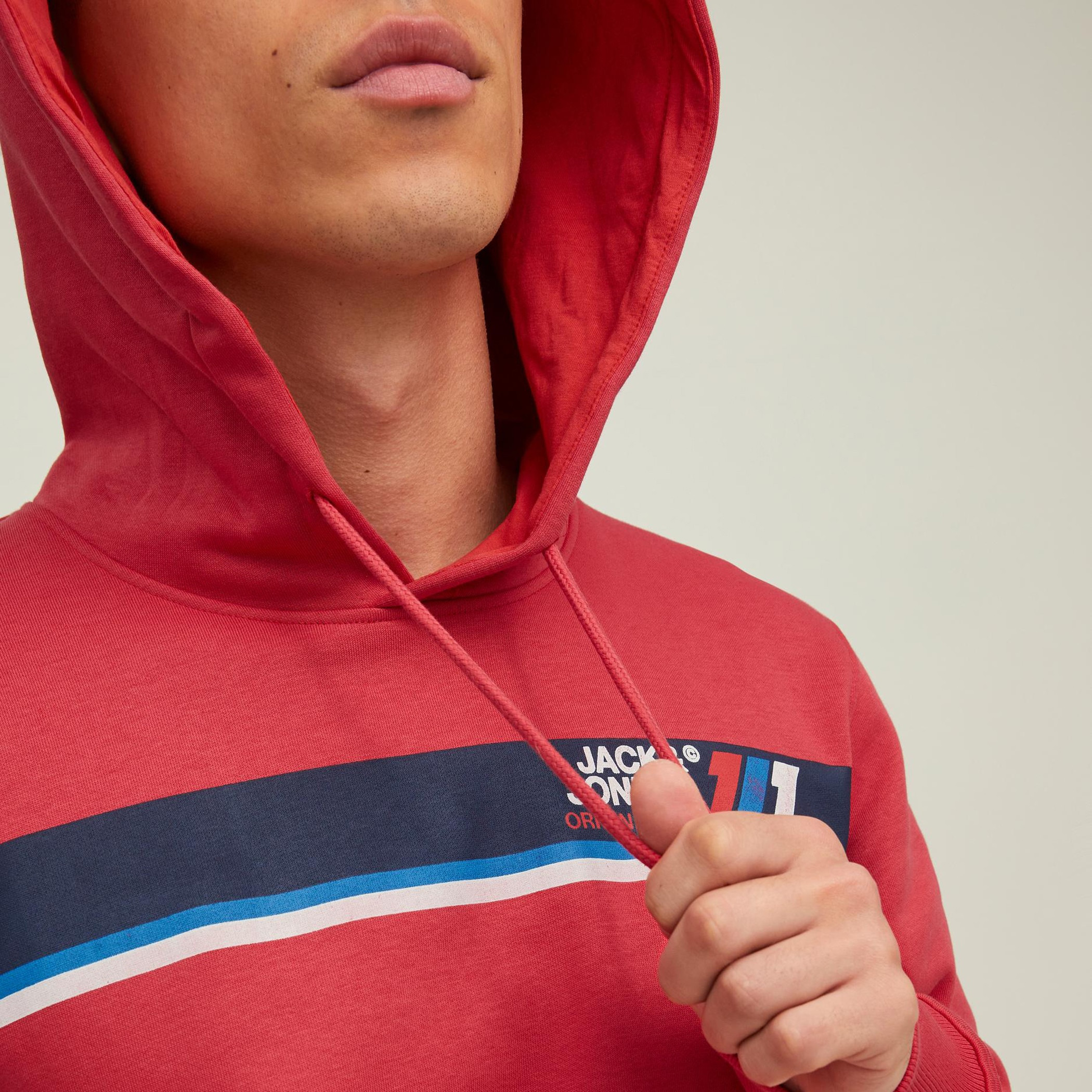 Jack & Jones Men Red Printed Kangaroo Pocket Standard Fit Hoodie-men-winterwear-hoodiesandsweatshirts-image-6