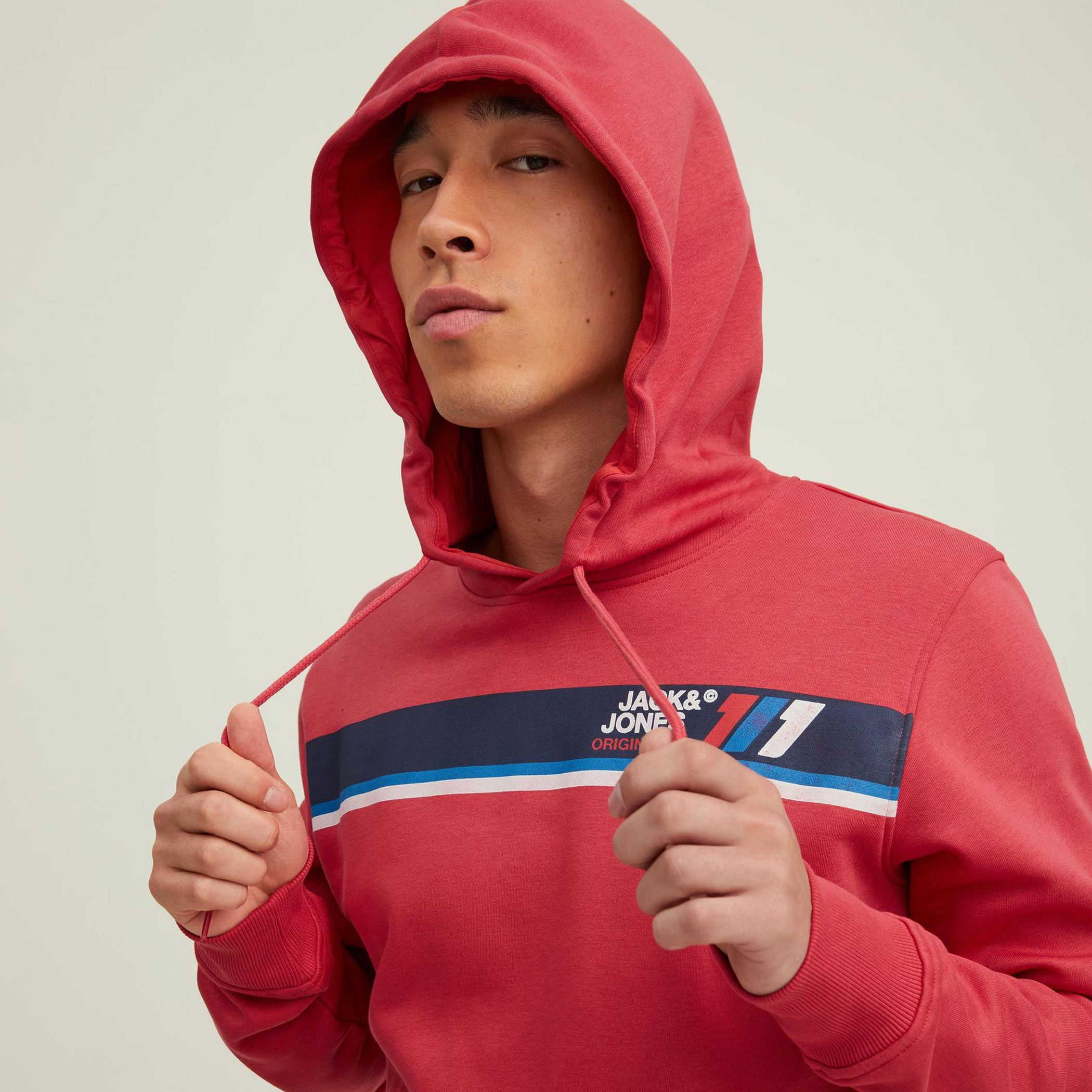 Jack & Jones Men Red Printed Kangaroo Pocket Standard Fit Hoodie-men-winterwear-hoodiesandsweatshirts-image-7