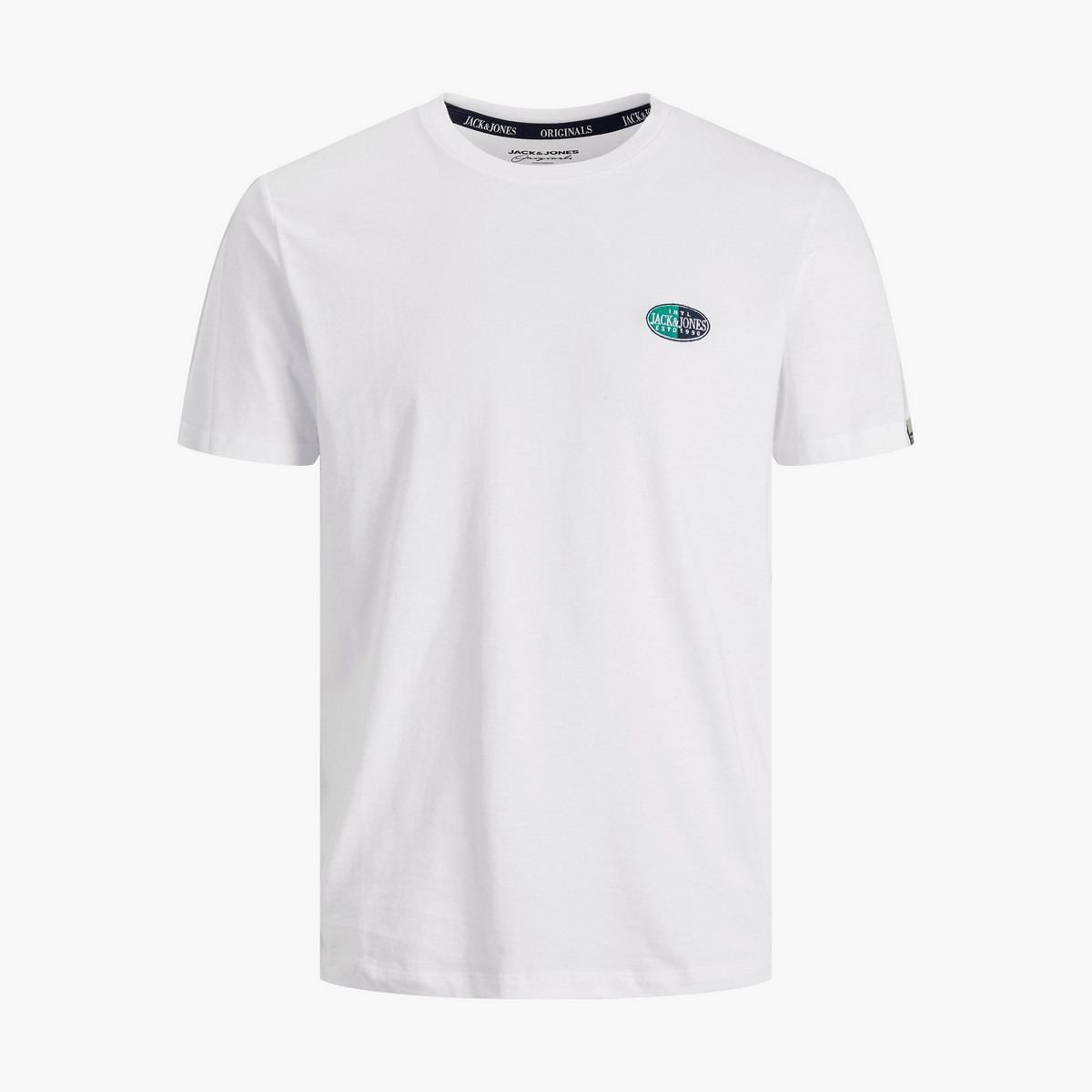 تي شيرت رجالي من جاك آند جونز بأكمام قصيرة و ياقة مستديرة مع شعار أزرق كحلي-men-clothing-tshirtsandpolos-tshirts-image-16