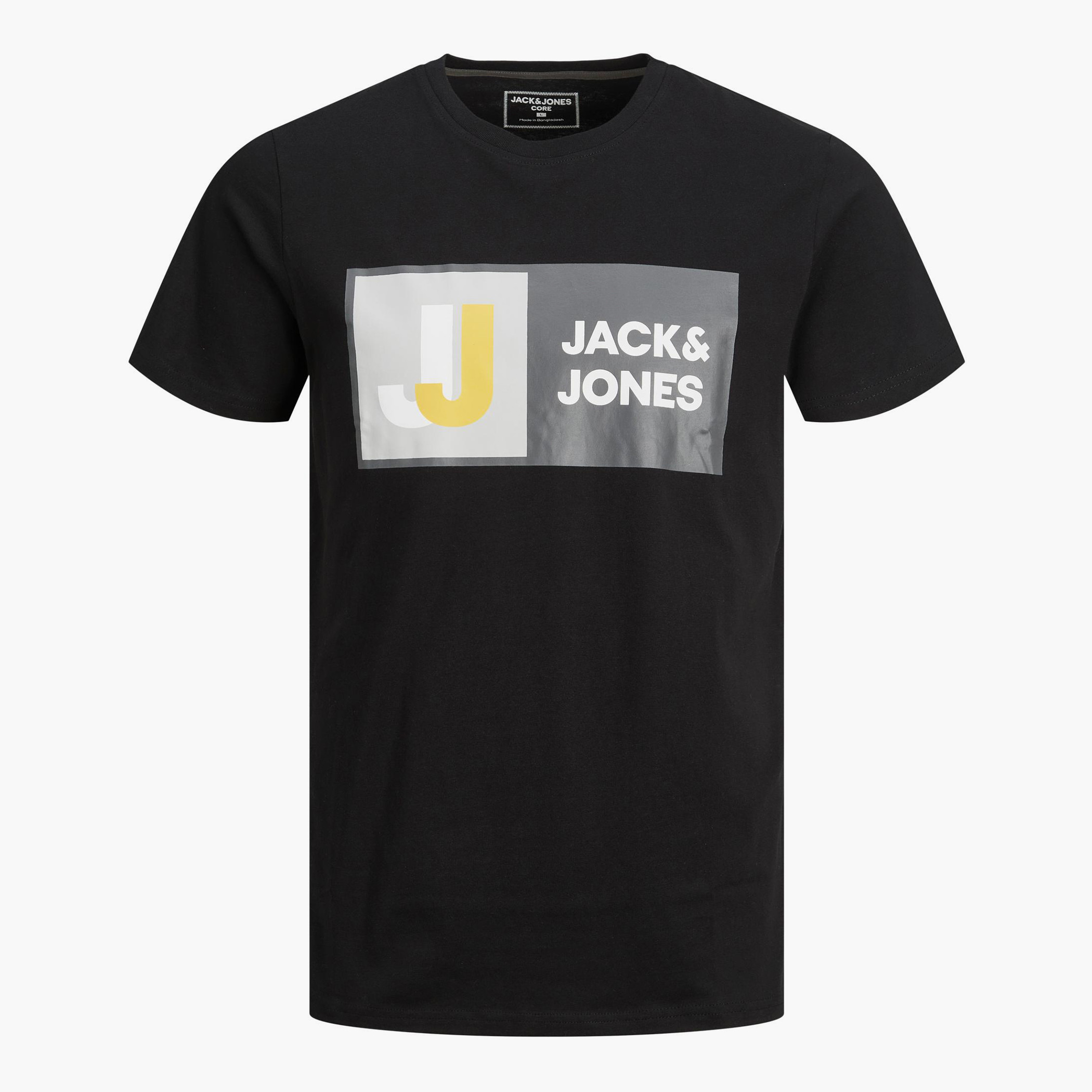 تيشيرت رجالي من جاك آند جونز بأكمام قصيرة وياقة دائرية مع شعار أسود-men-clothing-tshirtsandpolos-tshirts-image-4