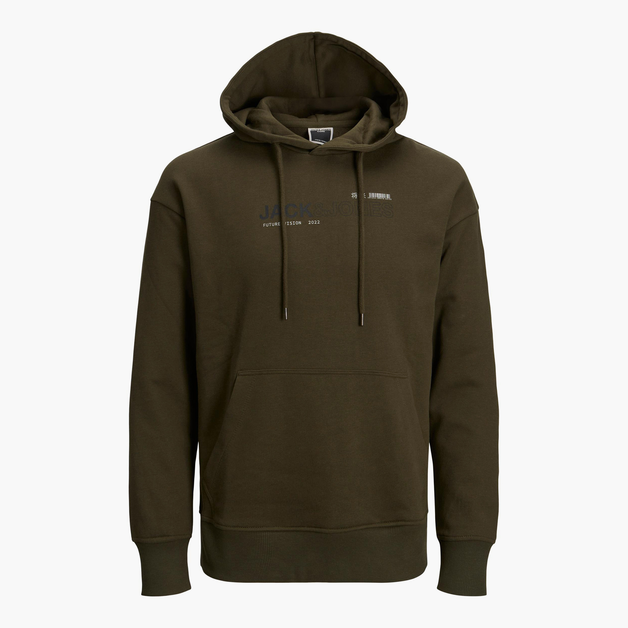 هودي جاك آند جونز بجيب كانغارو مطبوع بلون اسود للرجال-men-winterwear-hoodiesandsweatshirts-image-6