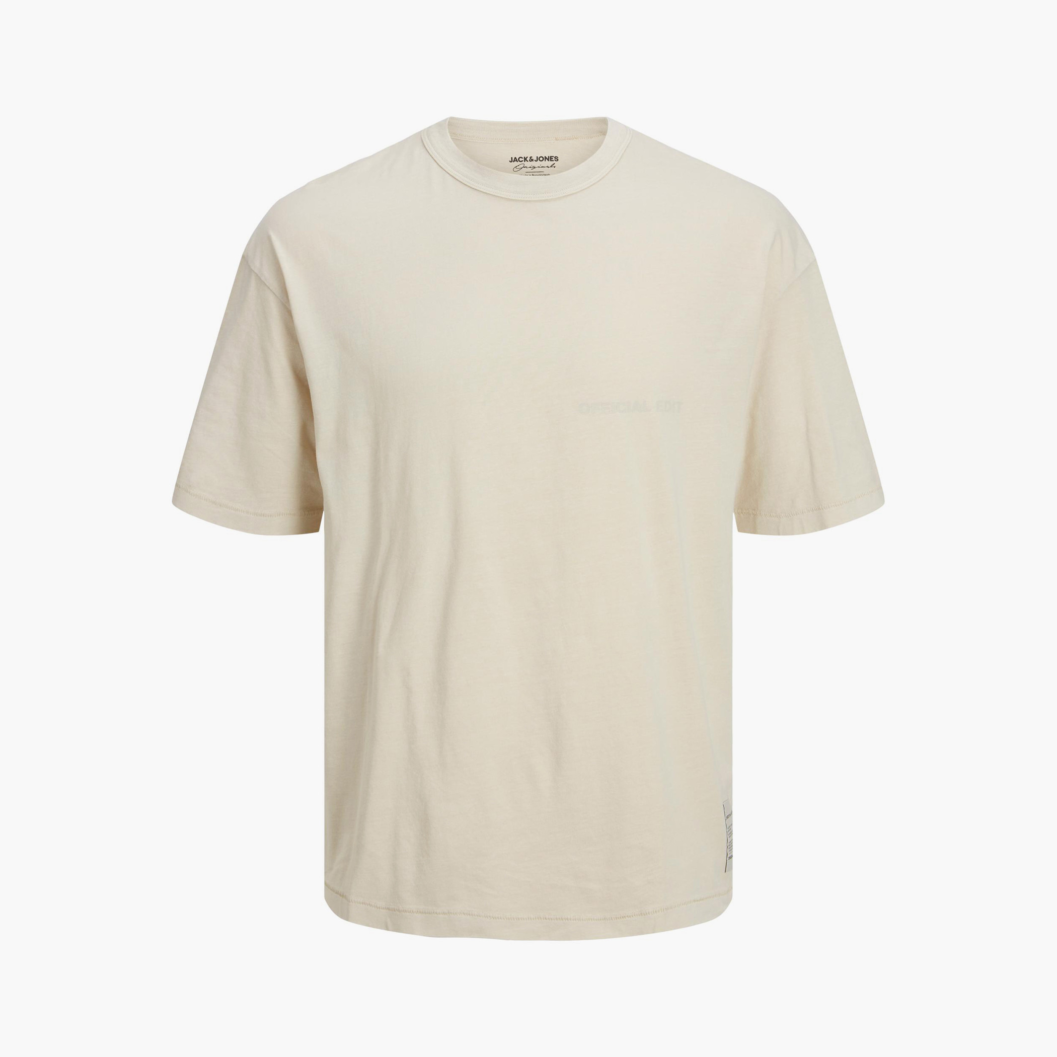 تي شيرت رجالي من جاك آند جونز بأكمام قصيرة و ياقة مستديرة سادة مع لون بني-men-clothing-tshirtsandpolos-tshirts-image-4