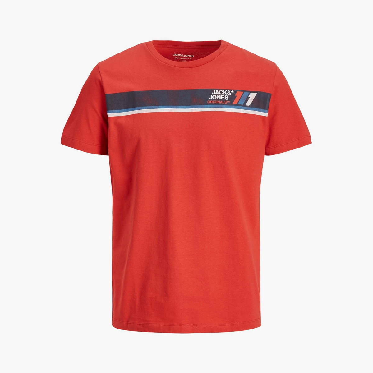 تي شيرت رجالي من جاك آند جونز بأكمام قصيرة و ياقة مستديرة و مطبوع مع لون بني-men-clothing-tshirtsandpolos-tshirts-image-11