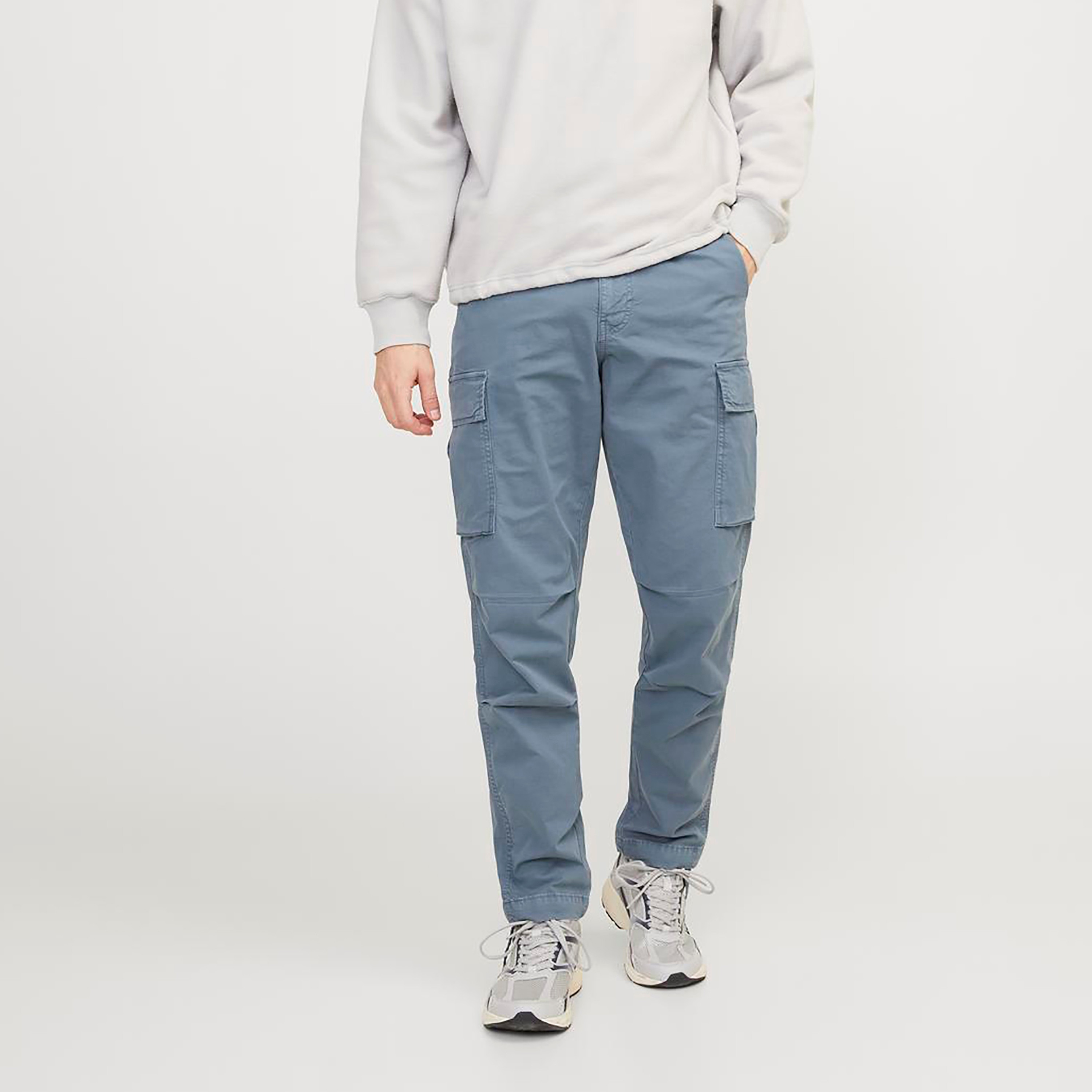 Jack & Jones Plain Mid-Rise Cargo Trousers-men-clothing-bottoms-joggers-image-1
