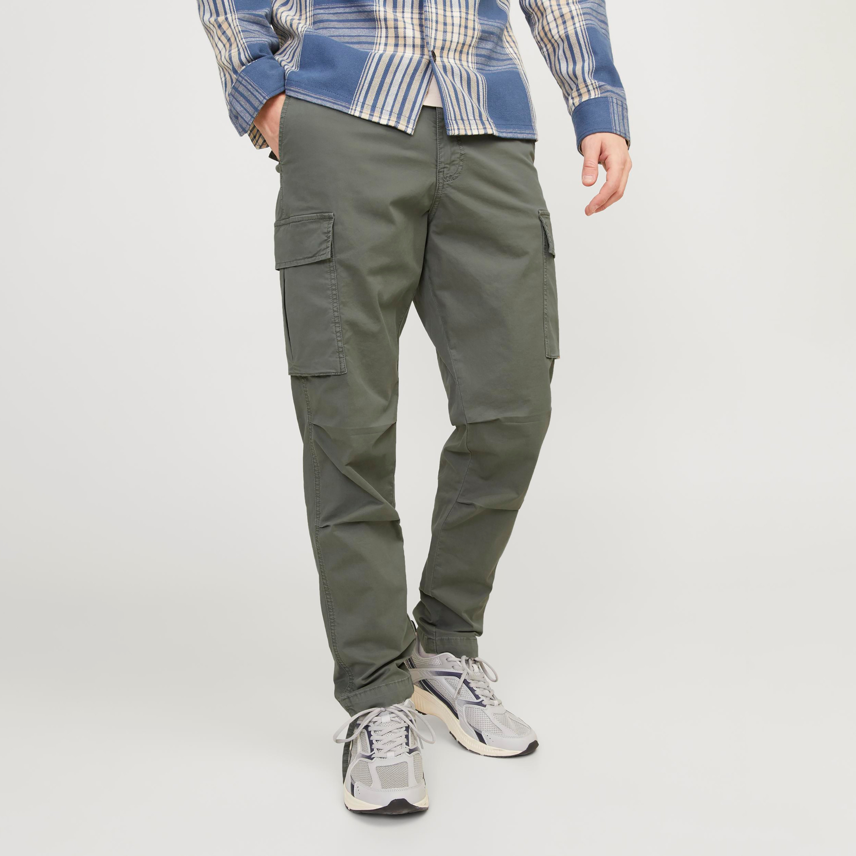 Jack & Jones Plain Mid-Rise Cargo Trousers-men-clothing-bottoms-joggers-image-1