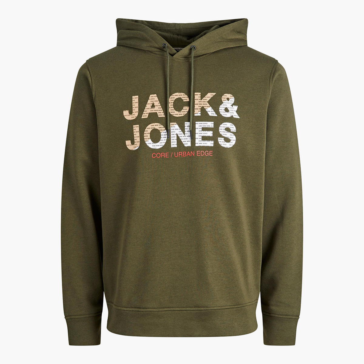 جاك آند جونز هودي أخضر بشعار رجالي-men-winterwear-hoodiesandsweatshirts-image-3