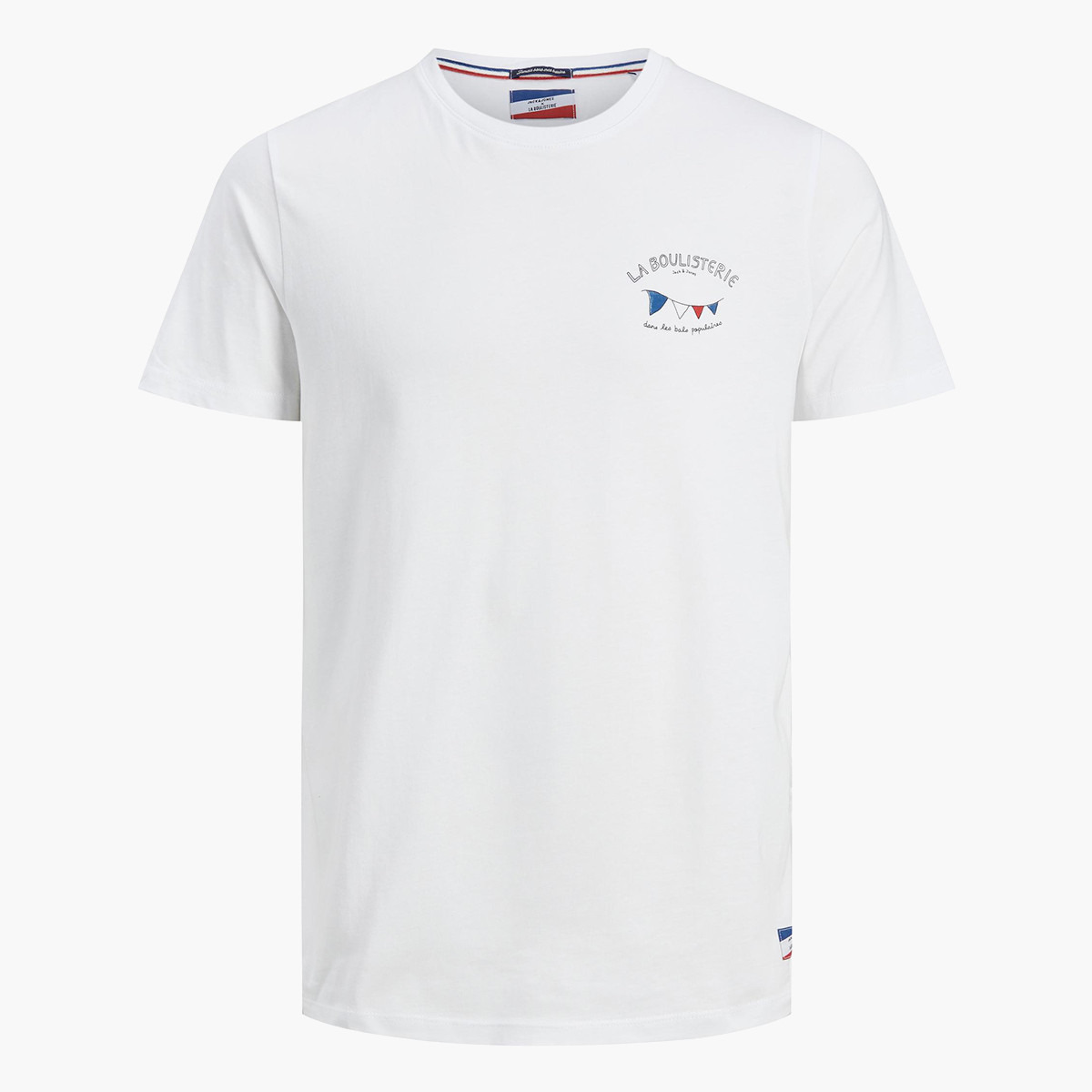 تي شيرت جاك آند جونز بأكمام قصيرة وياقة دائرية مطبوعة باللون الأبيض للرجال-men-clothing-tshirtsandpolos-tshirts-image-1