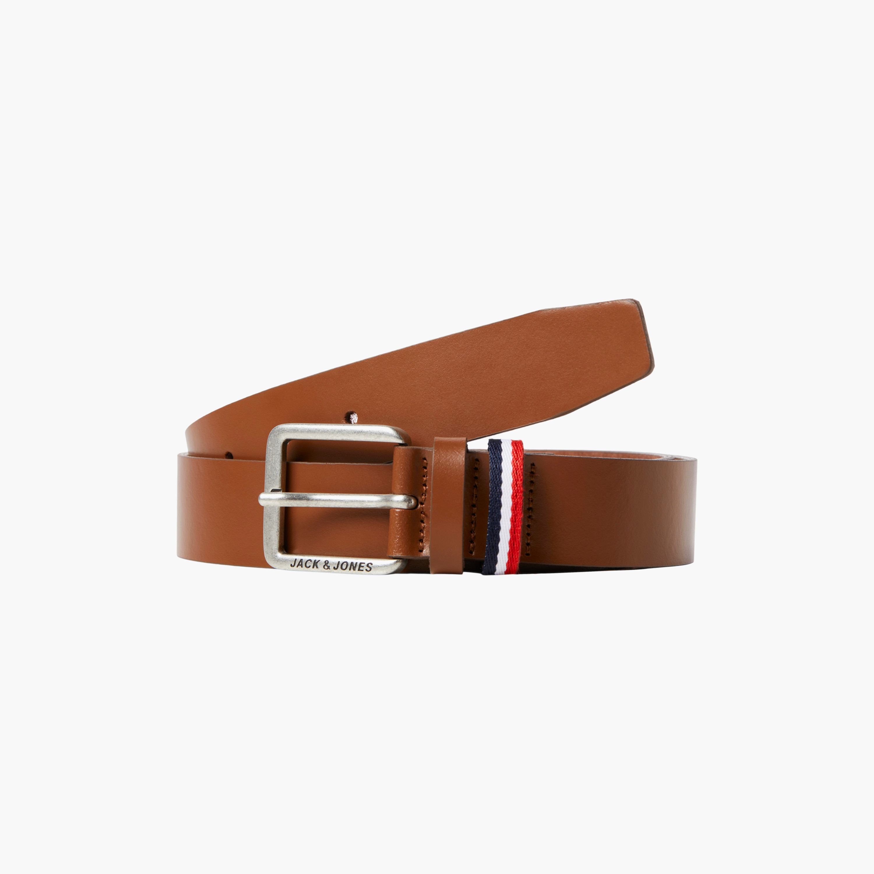 Buy Men s Jack Jones Brown Leather Belt Online Centrepoint KSA