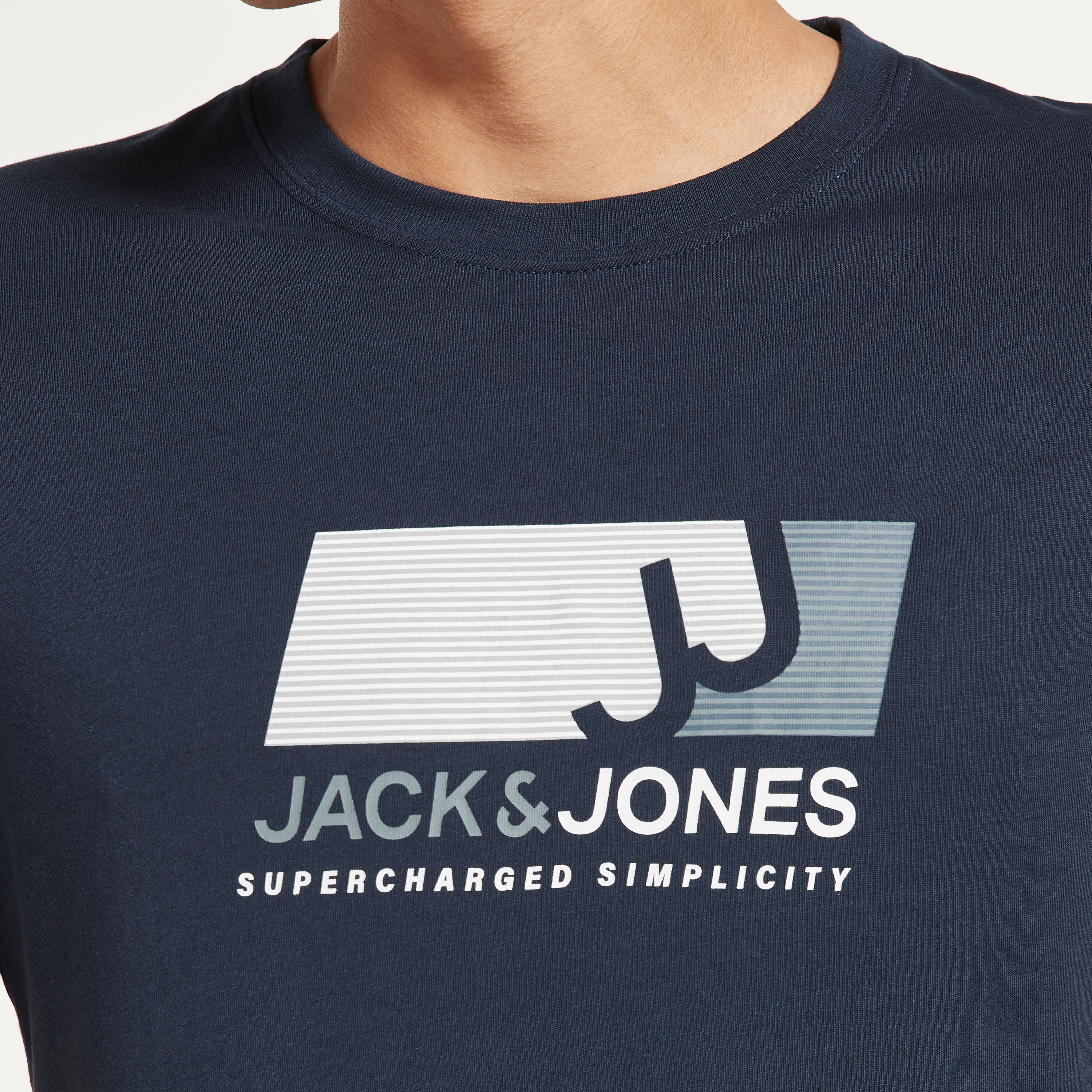 Jack & Jones Men Navy Blue Printed Crew Neck Short Sleeves T-Shirt-men-clothing-tshirtsandpolos-tshirts-image-4