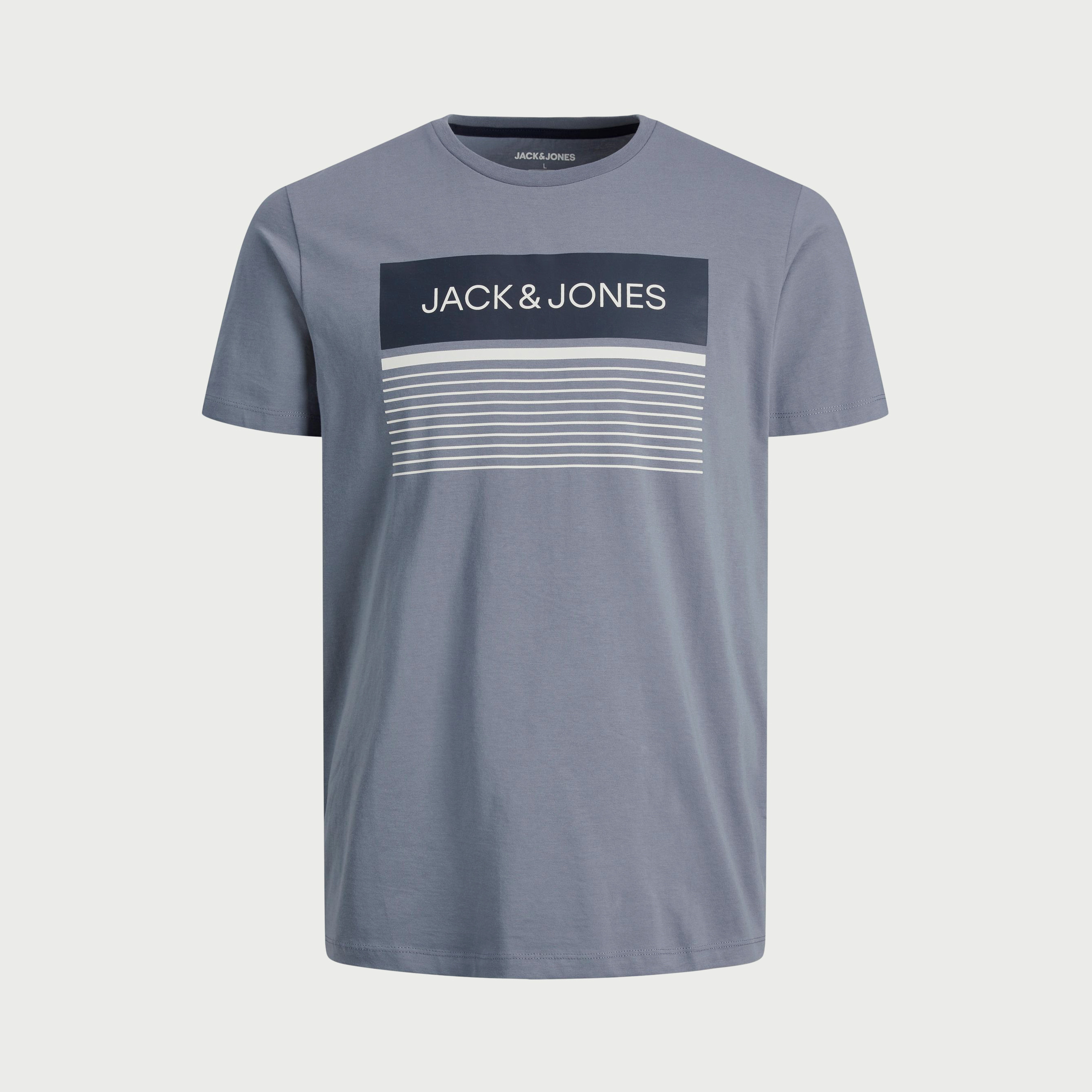 تي شيرت من جاك آند جونز مطبوع بأكمام قصيرة و ياقة مستديرة-men-clothing-tshirtsandpolos-tshirts-image-1