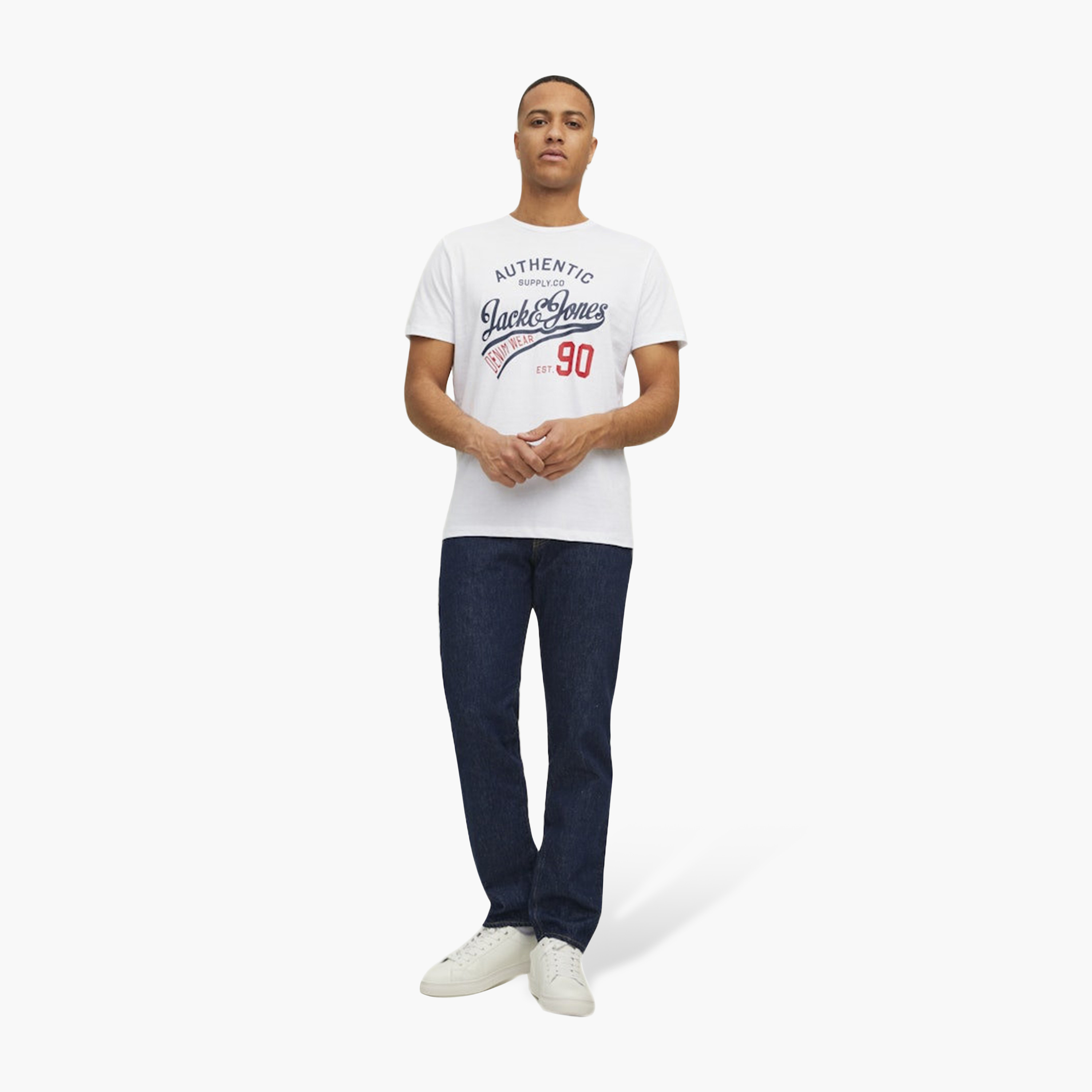 طقم تيشيرت "كرو نيك" بياقة مستديرة وأكمام قصيرة مطبوع 3 قطع رجالي من جاك أند جونز-men-clothing-tshirtsandpolos-tshirts-image-4