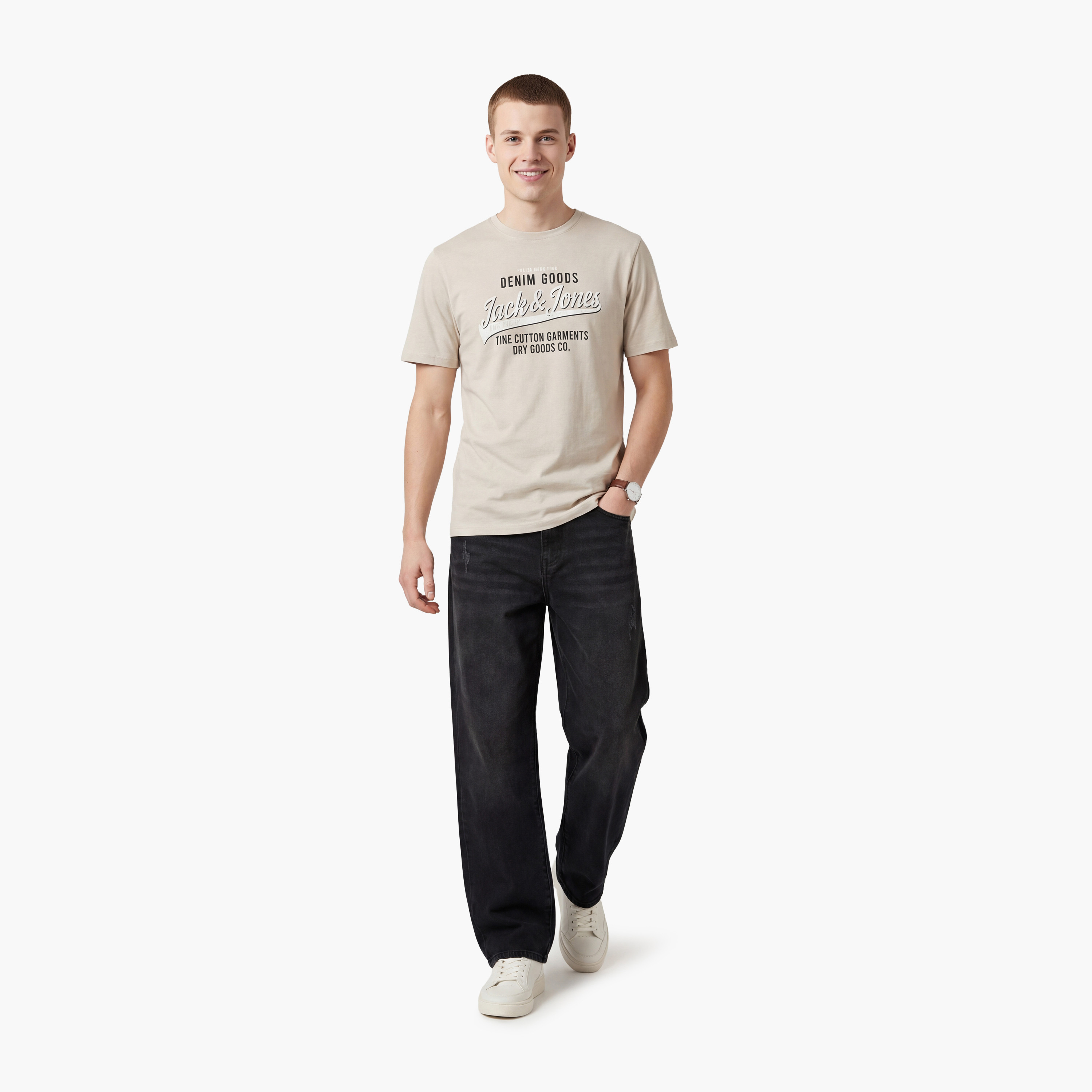 طقم تيشيرت "كرو نيك" بياقة مستديرة وأكمام قصيرة مطبوع 3 قطع رجالي من جاك أند جونز-men-clothing-tshirtsandpolos-tshirts-image-9