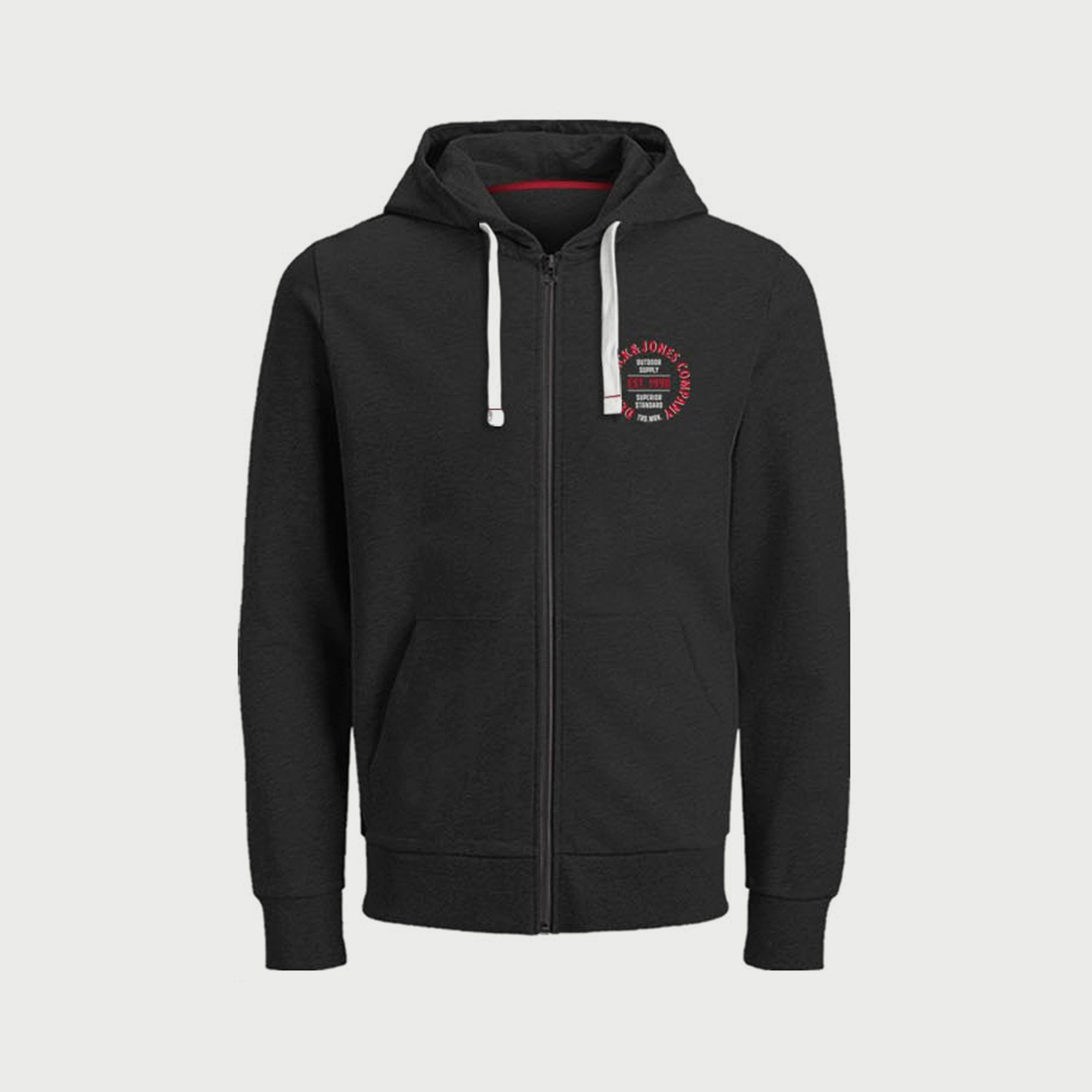 هودي من جاك آند جونز مطبوع بأكمام طويلة مع سحاب أمامي-men-winterwear-hoodiesandsweatshirts-image-1