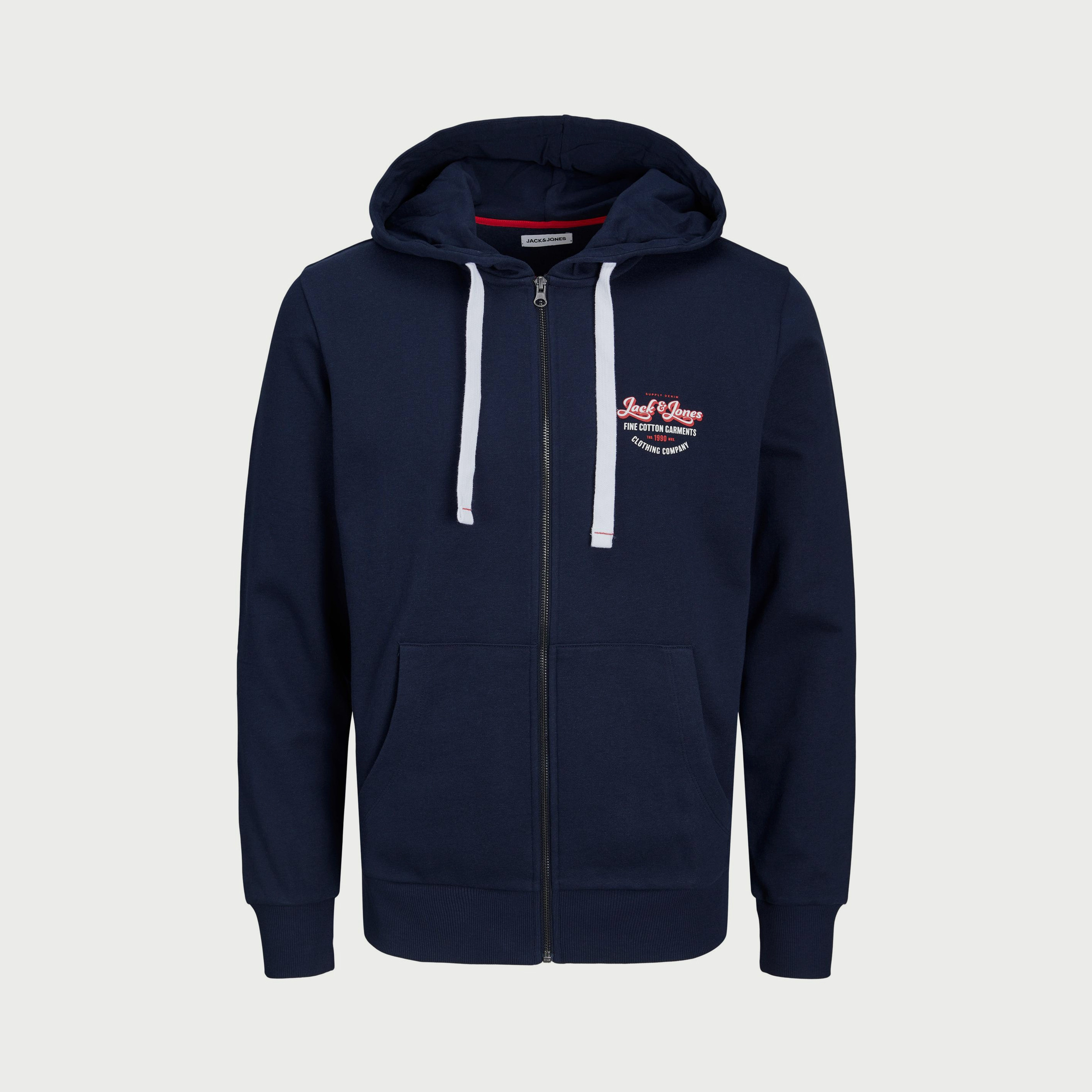 هودي من جاك آند جونز مطبوع بأكمام طويلة مع سحاب أمامي-men-winterwear-hoodiesandsweatshirts-image-2