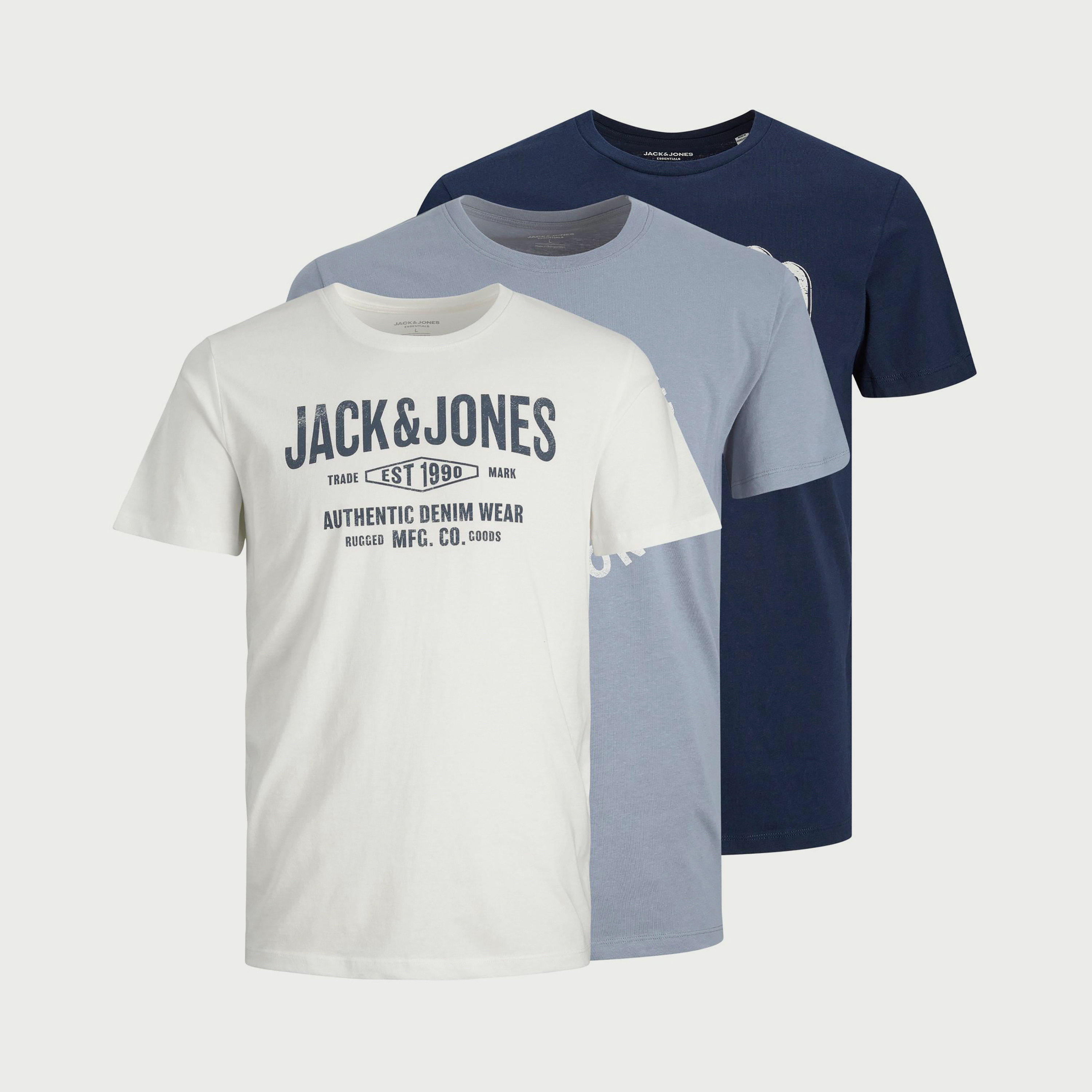 Jack & Jones Printed Crew Neck Short Sleeves T-Shirt Pack of 3-men-clothing-tshirtsandpolos-tshirts-image-1