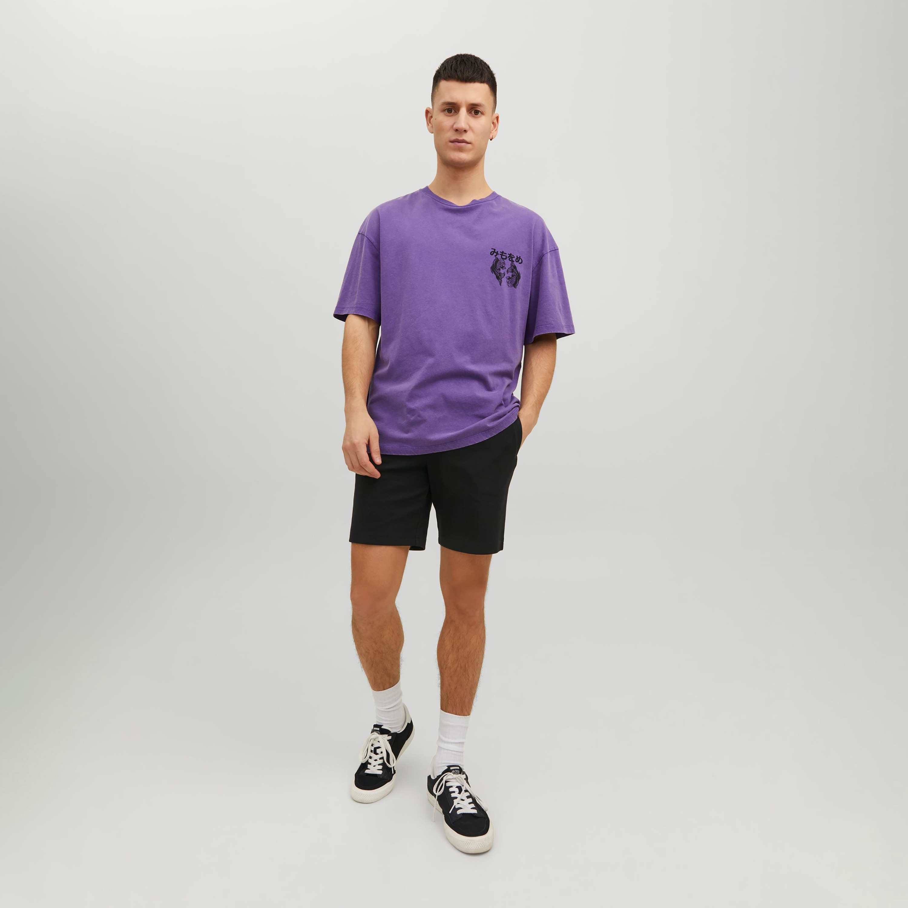 Jack & Jones Plain Low Waist Drawstring Sweat Shorts-men-clothing-bottoms-shorts-image-2