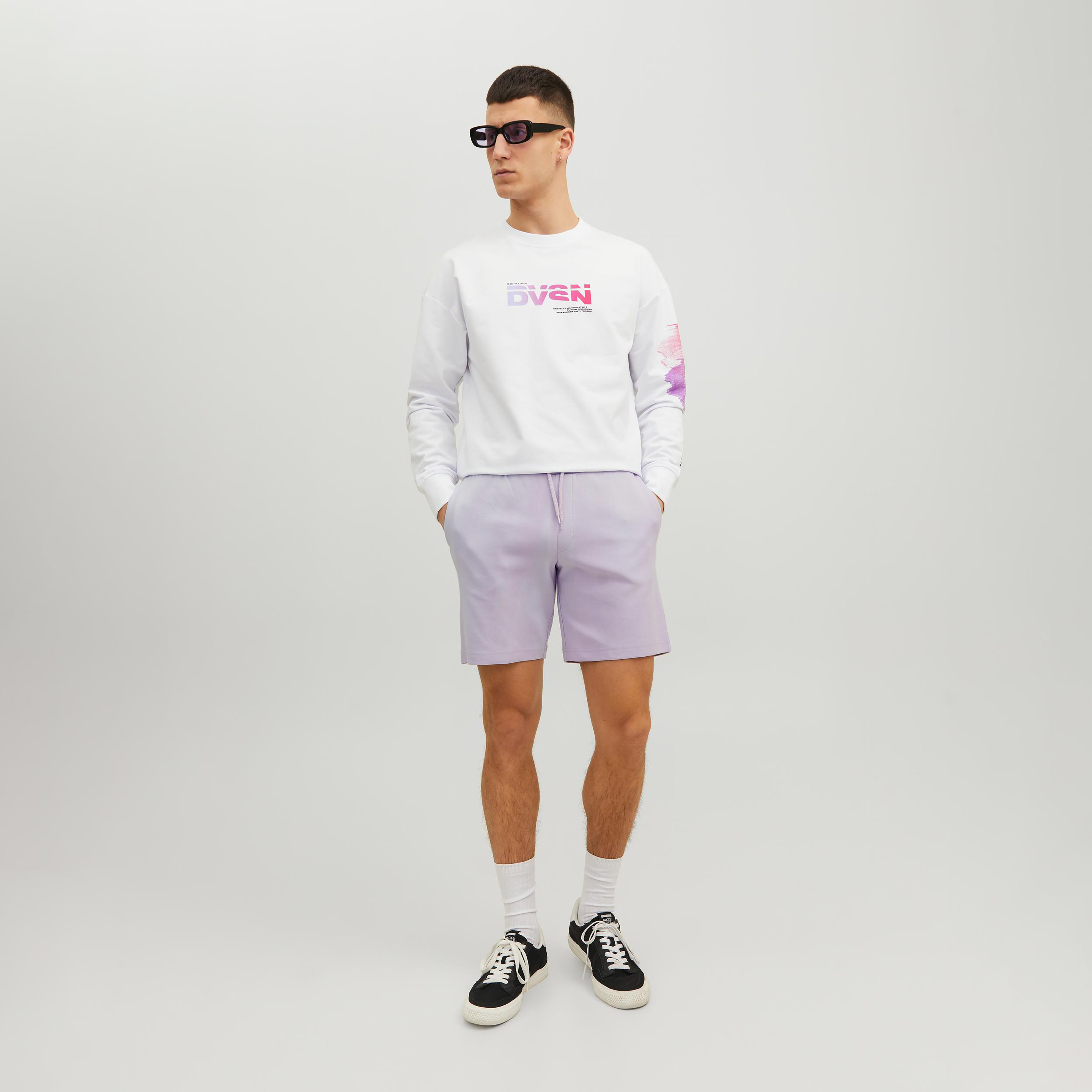 Jack & Jones Plain Low Waist Drawstring Sweat Shorts-men-clothing-bottoms-shorts-image-18