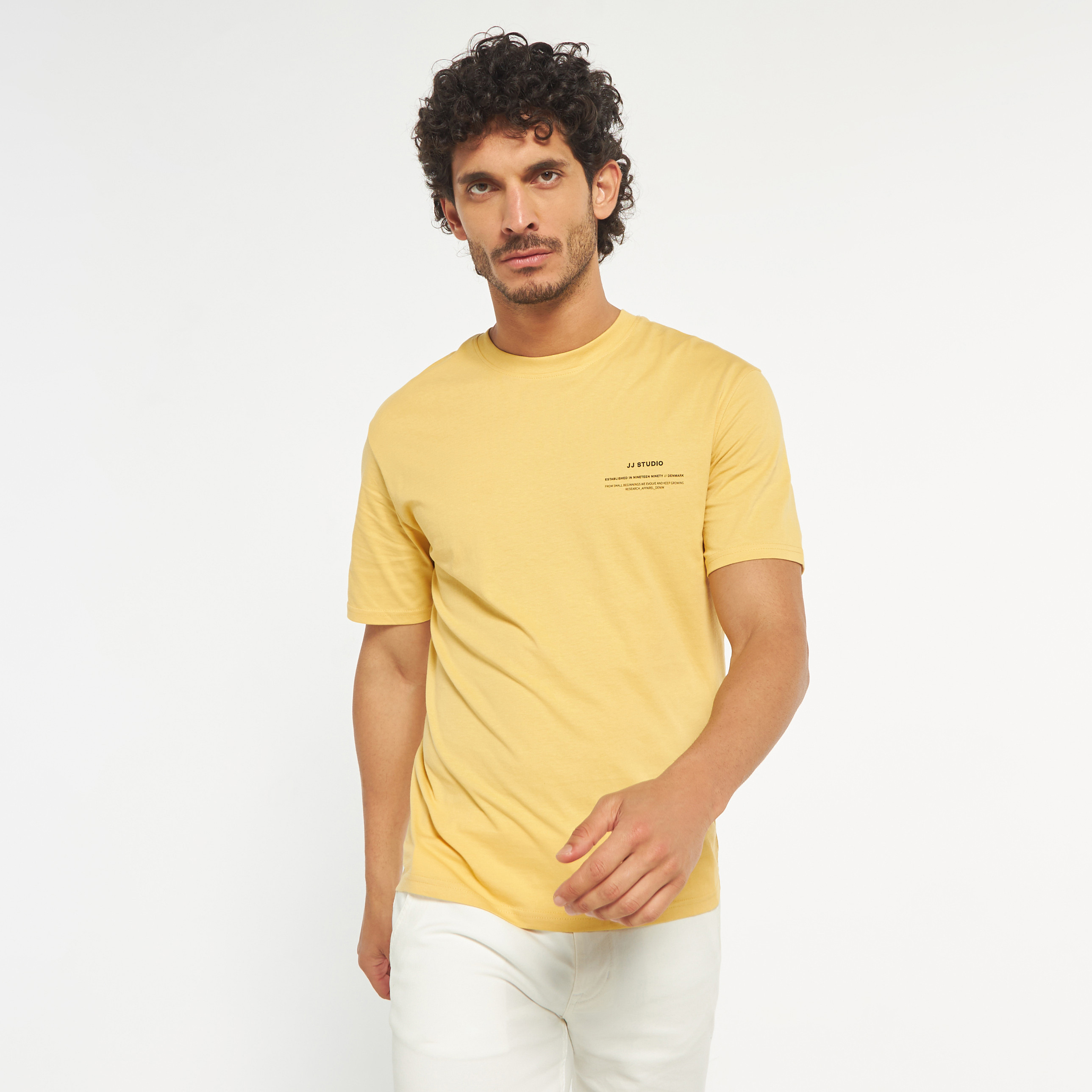 تي شيرت من جاك آند جونز سادة بأكمام قصيرة و ياقة مستديرة-men-clothing-tshirtsandpolos-tshirts-image-17