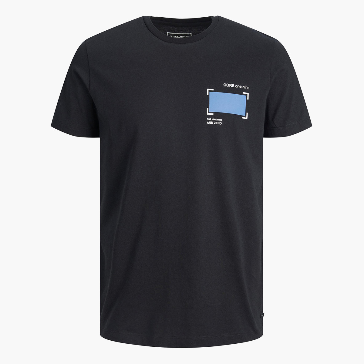 تي شيرت جاك آند جونز رجالي أسود مطبوع بياقة مستديرة وأكمام قصيرة-men-clothing-tshirtsandpolos-tshirts-image-1
