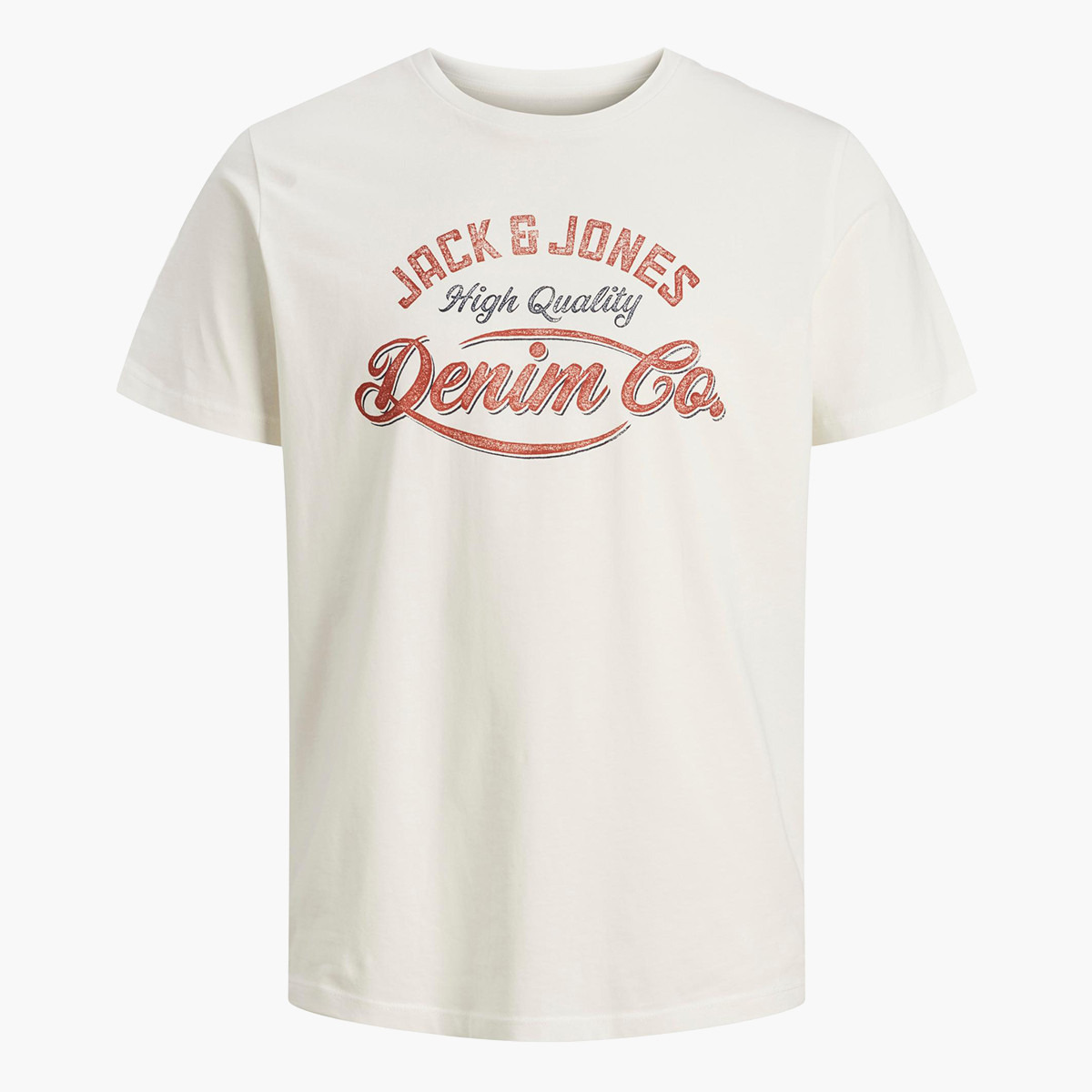 Jack & Jones Men Off White Logo Crew Neck Short Sleeves T-Shirt-men-clothing-tshirtsandpolos-tshirts-image-1