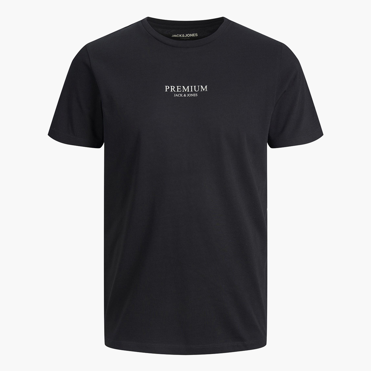 تي شيرت جاك آند جونز رجالي أسود مطبوع بياقة مستديرة وأكمام قصيرة-men-clothing-tshirtsandpolos-tshirts-image-1