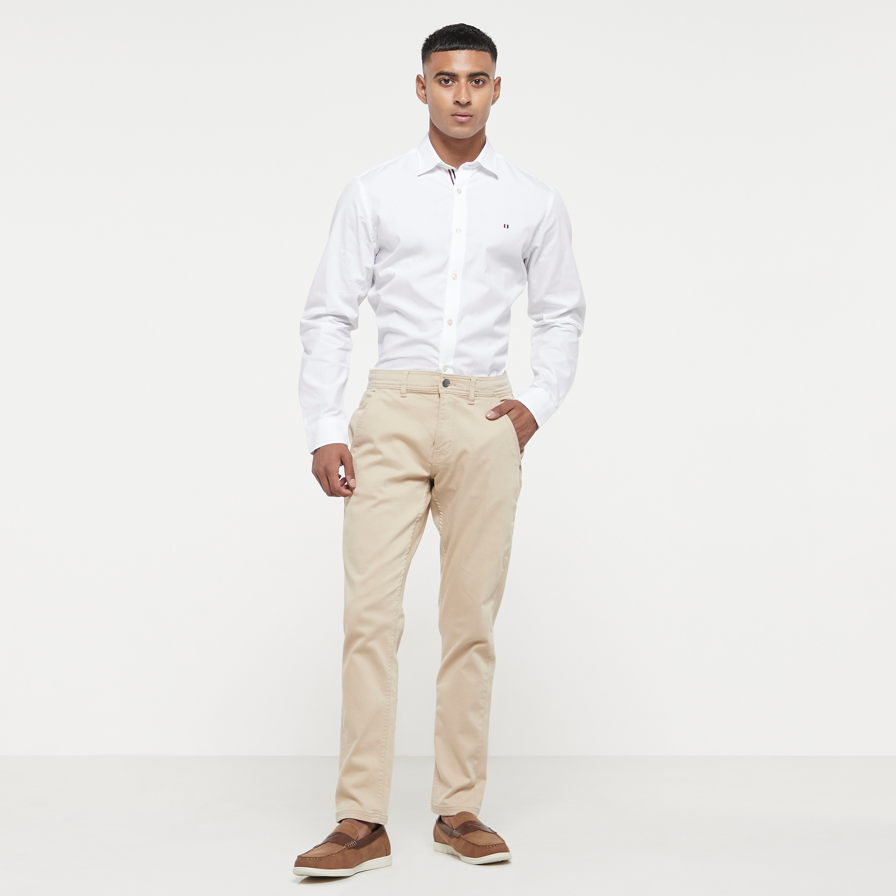 Jack & Jones Blue Plain Slim Fit Long Sleeves Formal Shirt-men-clothing-shirts-image-6
