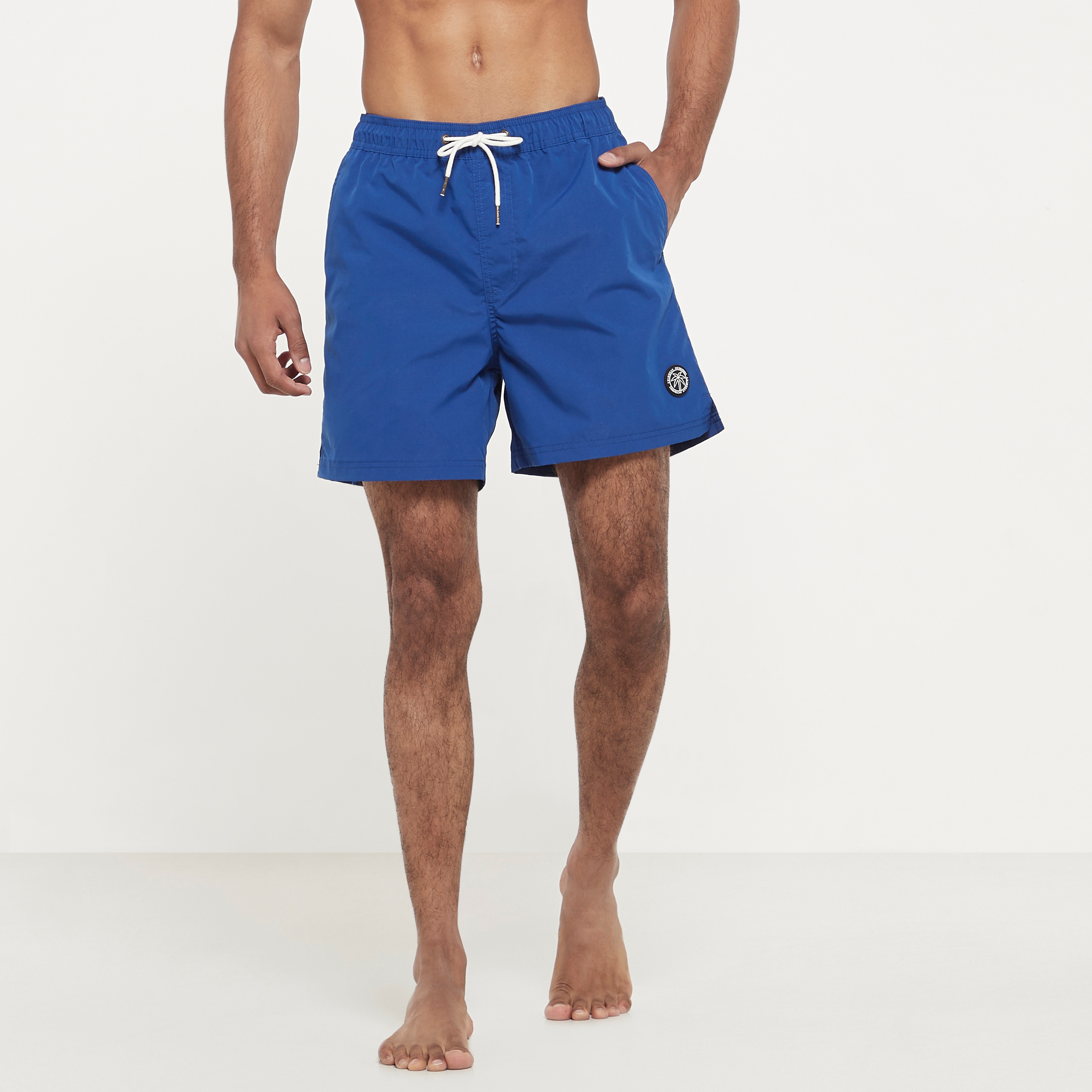 Jack & Jones Plain Mid-Rise Drawstring Shorts-men-clothing-swimandbeach-shorts-image-1