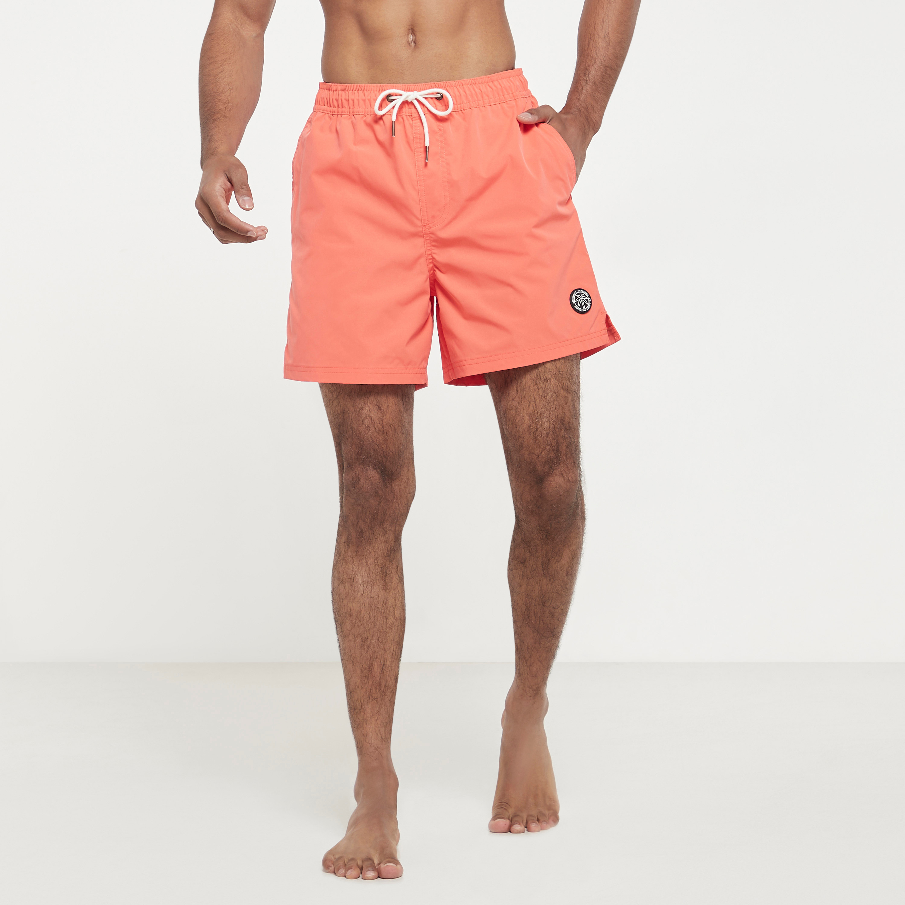 Jack & Jones Plain Mid-Rise Drawstring Shorts-men-clothing-swimandbeach-shorts-image-1