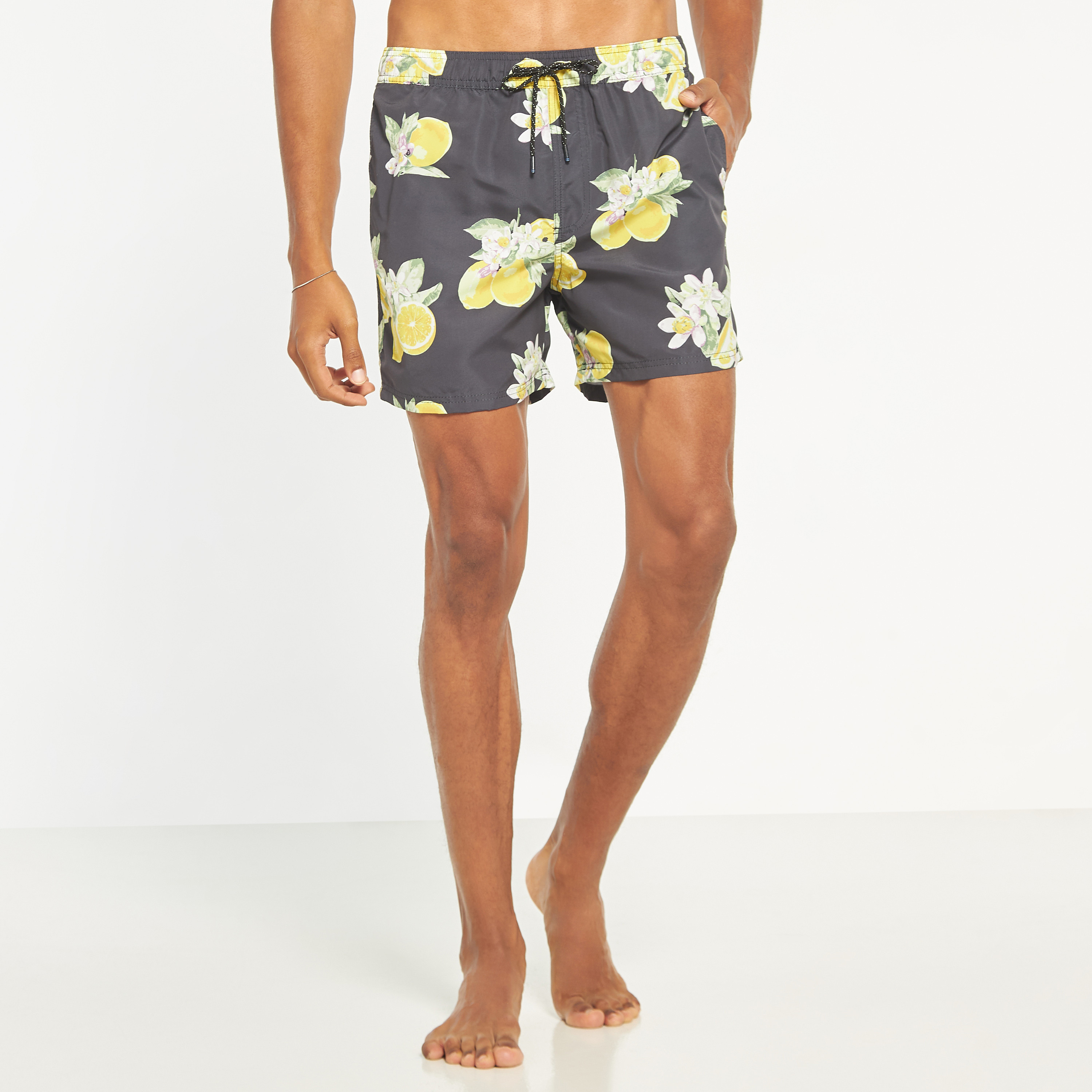 Jack & Jones Floral Mid Waist Drawstring Swim Shorts-men-clothing-swimandbeach-shorts-image-1