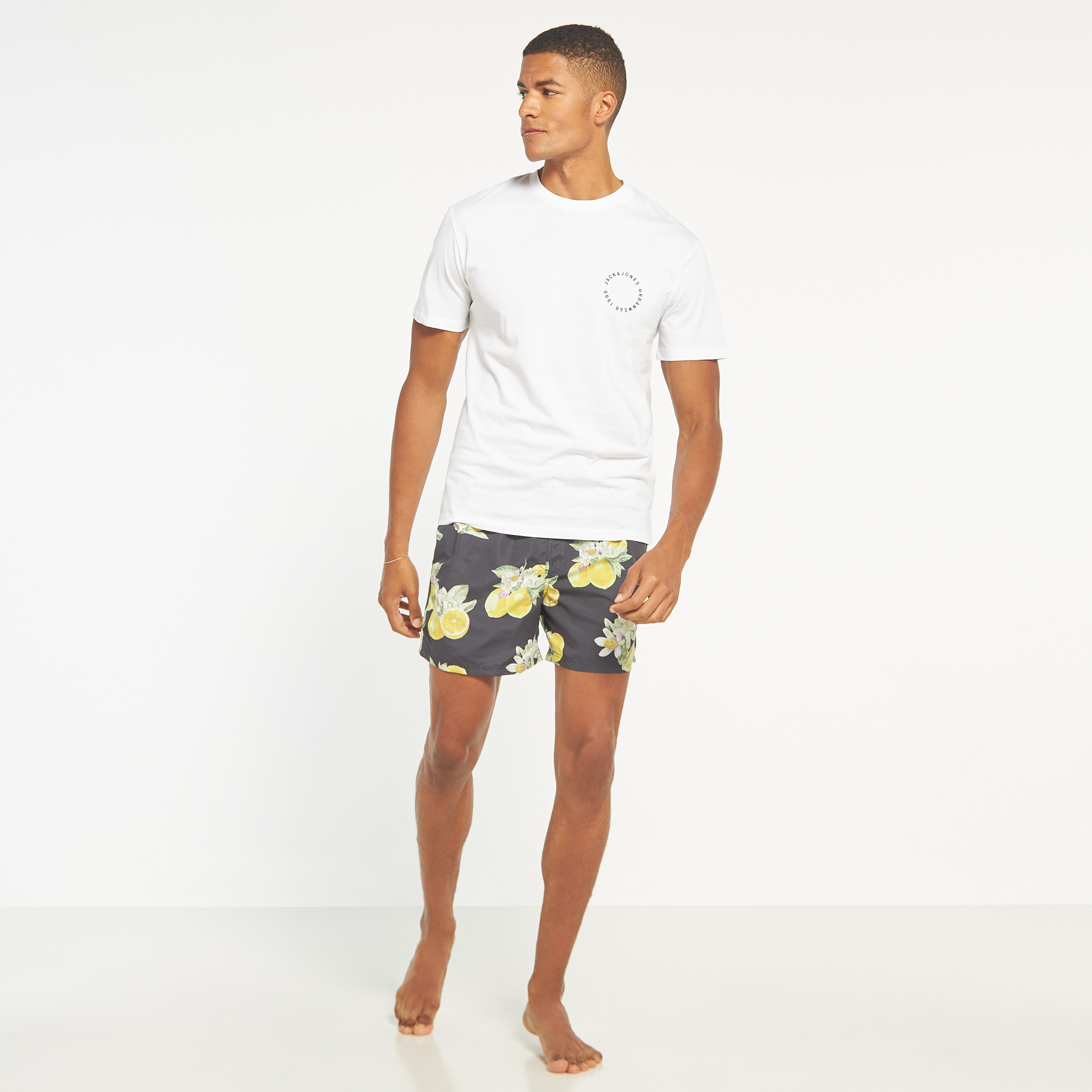Jack & Jones Floral Mid Waist Drawstring Swim Shorts-men-clothing-swimandbeach-shorts-image-2