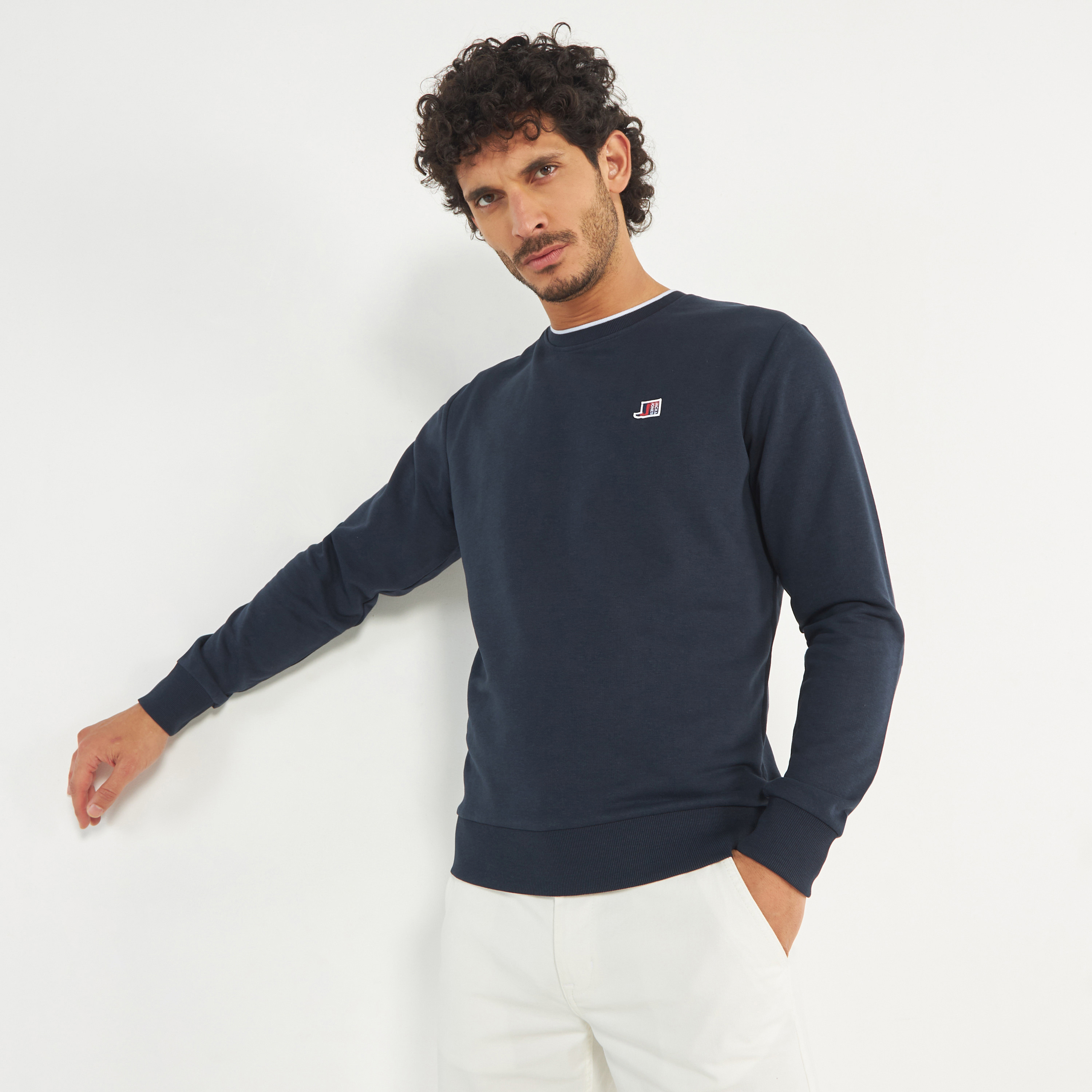 Jack & Jones Plain Crew Neck Long Sleeves Sweatshirt-men-winterwear-hoodiesandsweatshirts-image-1