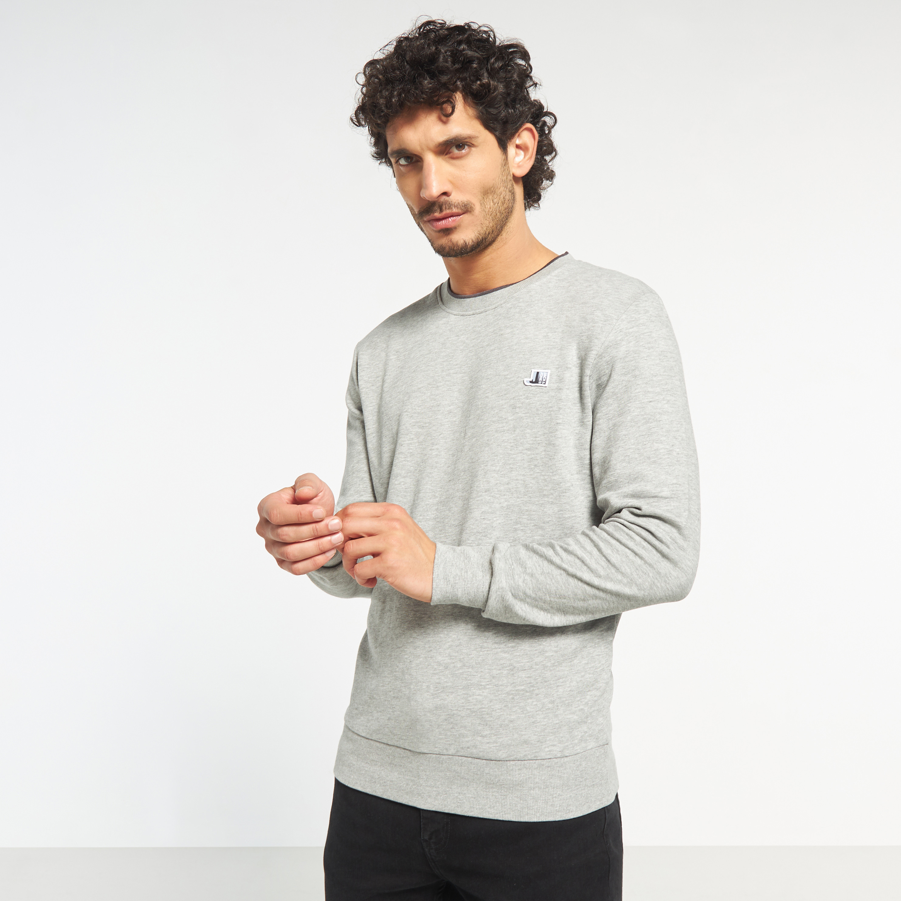 Jack & Jones Plain Crew Neck Long Sleeves Sweatshirt-men-winterwear-hoodiesandsweatshirts-image-5