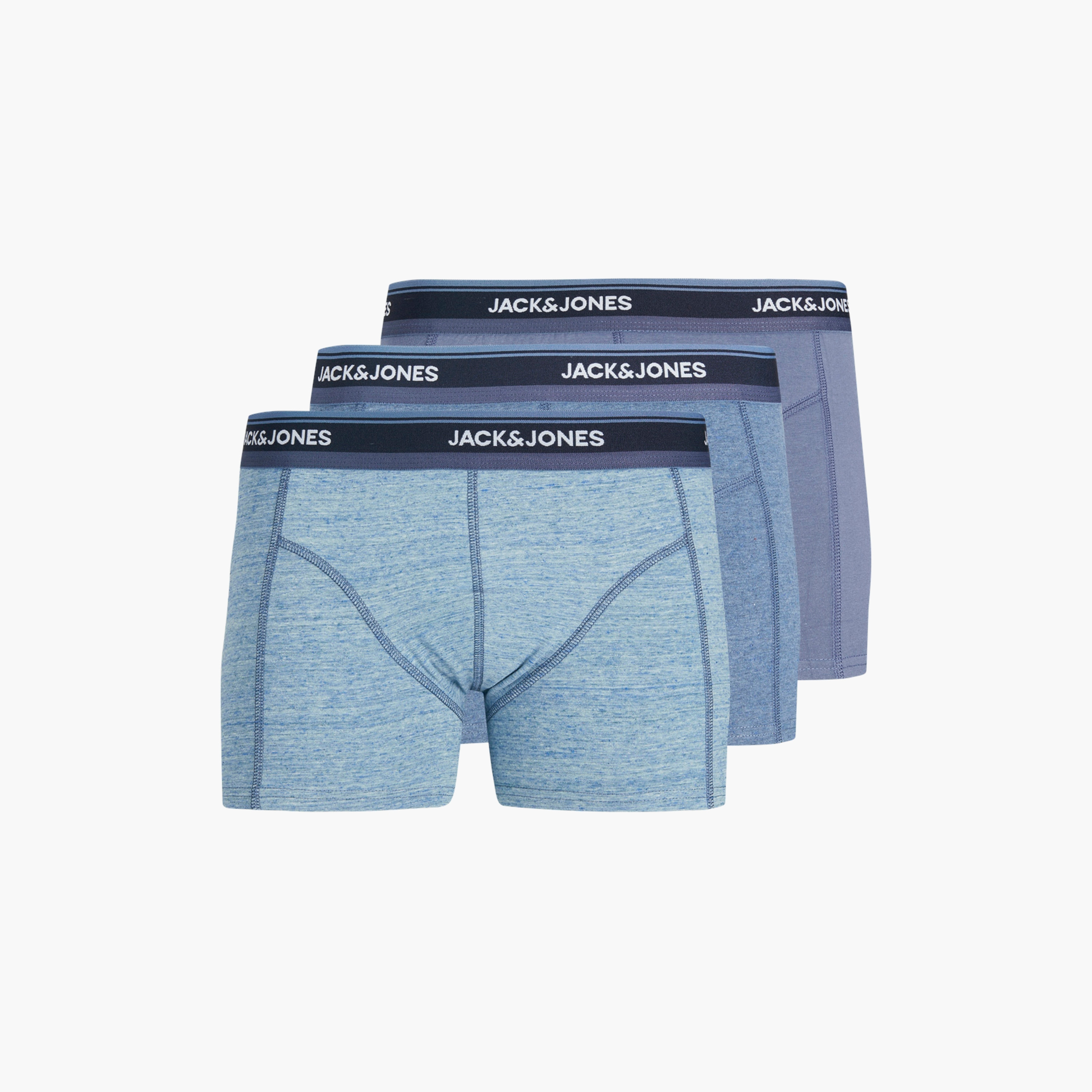 حزمة من 3 سراويل داخلية بحزام خصر مطاطي مطبوع عليها علامة تجارية من جاك آند جونز-men-clothing-innerwear-underwear-image-1