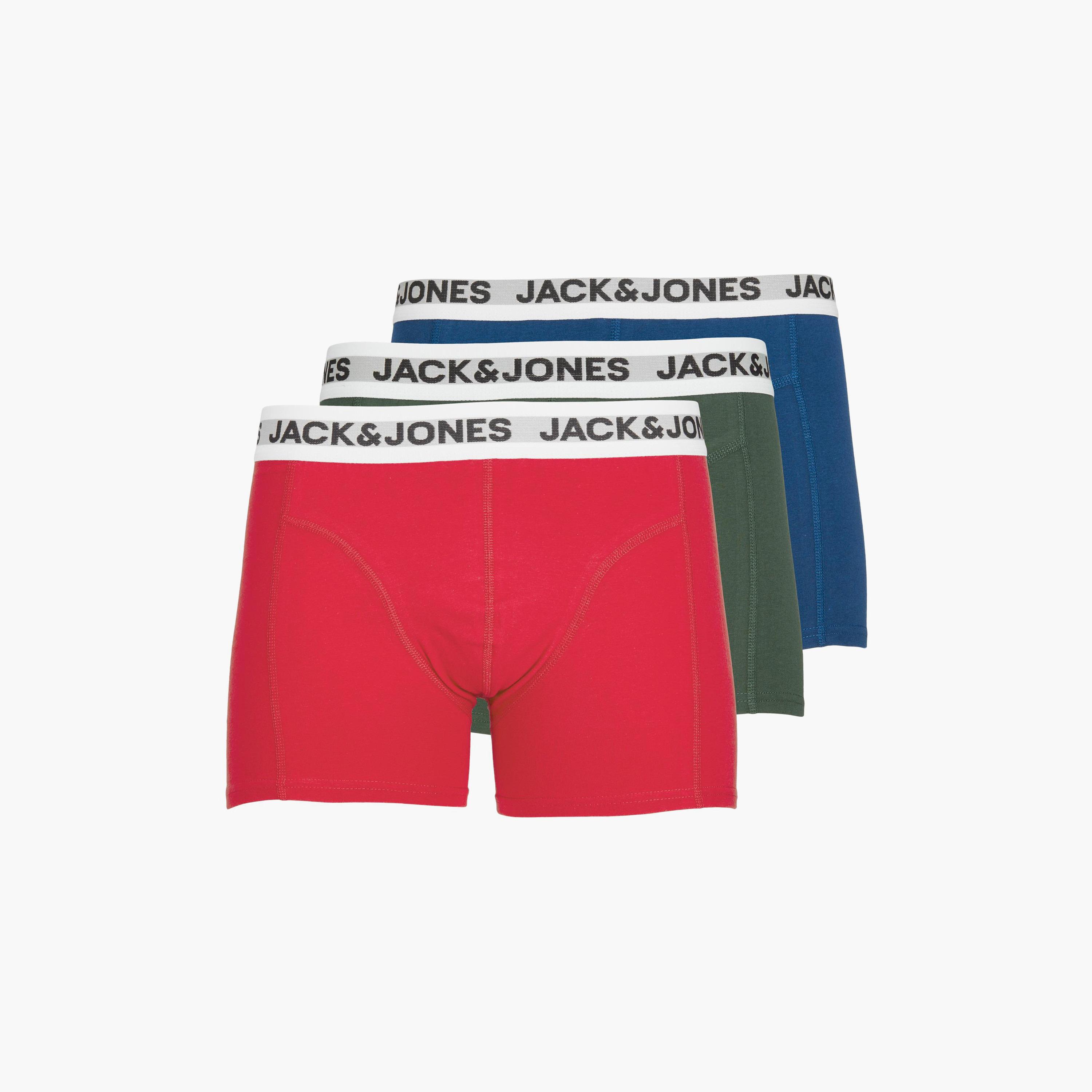 Jack & Jones Pack of 3 Plain Mid-Rise Trunks-men-clothing-innerwear-underwear-image-1