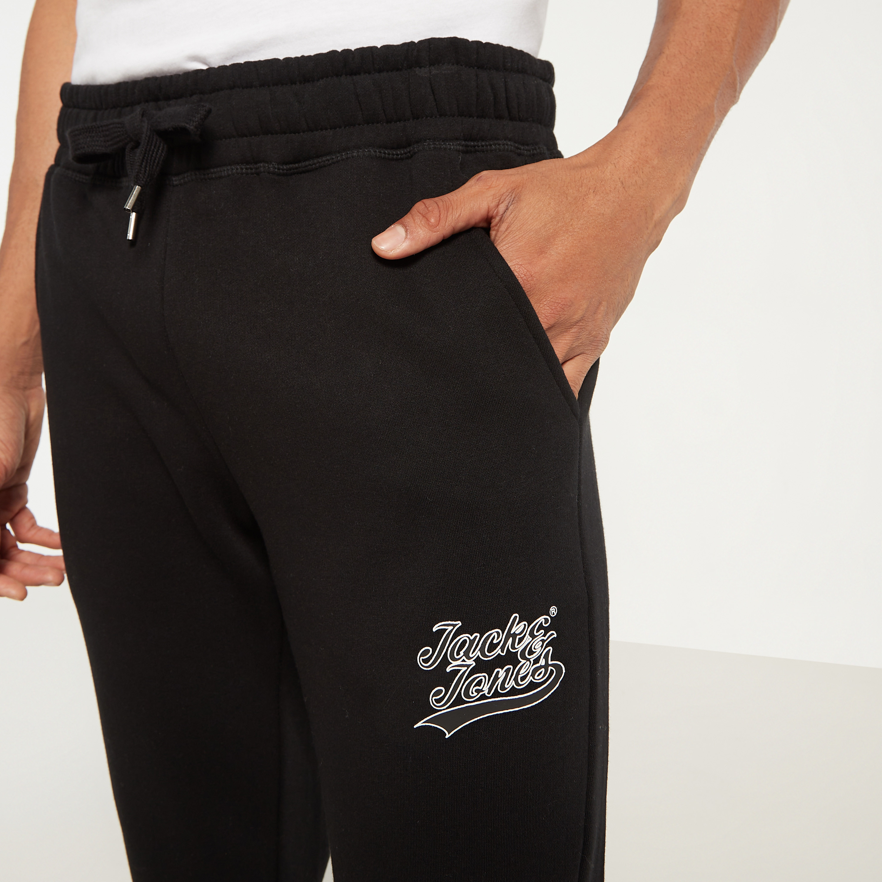 Jack & Jones Logo Mid Waist Drawstring Joggers-men-clothing-bottoms-joggers-image-4