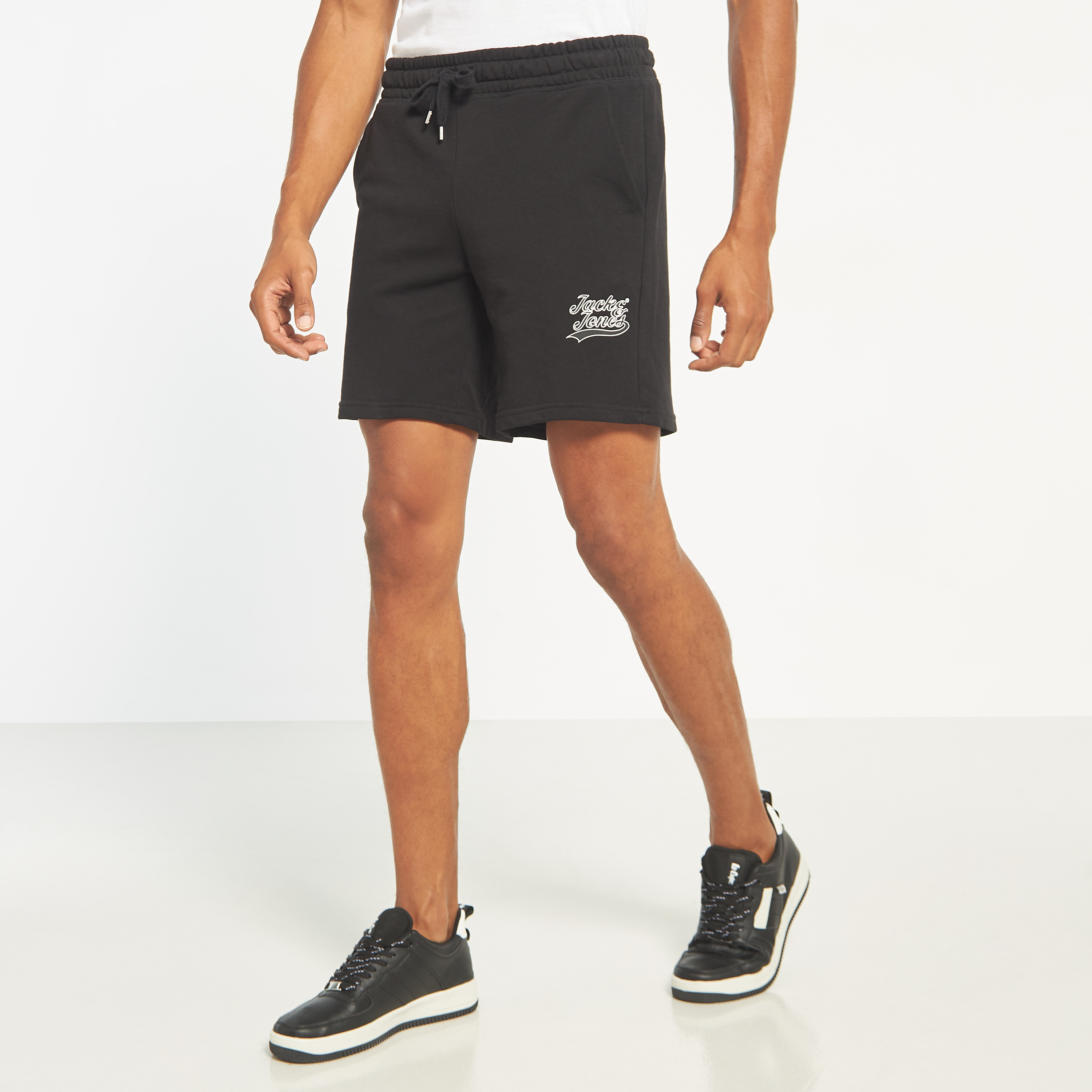 Jack & Jones Logo High-Rise Drawstring Shorts-men-clothing-bottoms-shorts-image-1